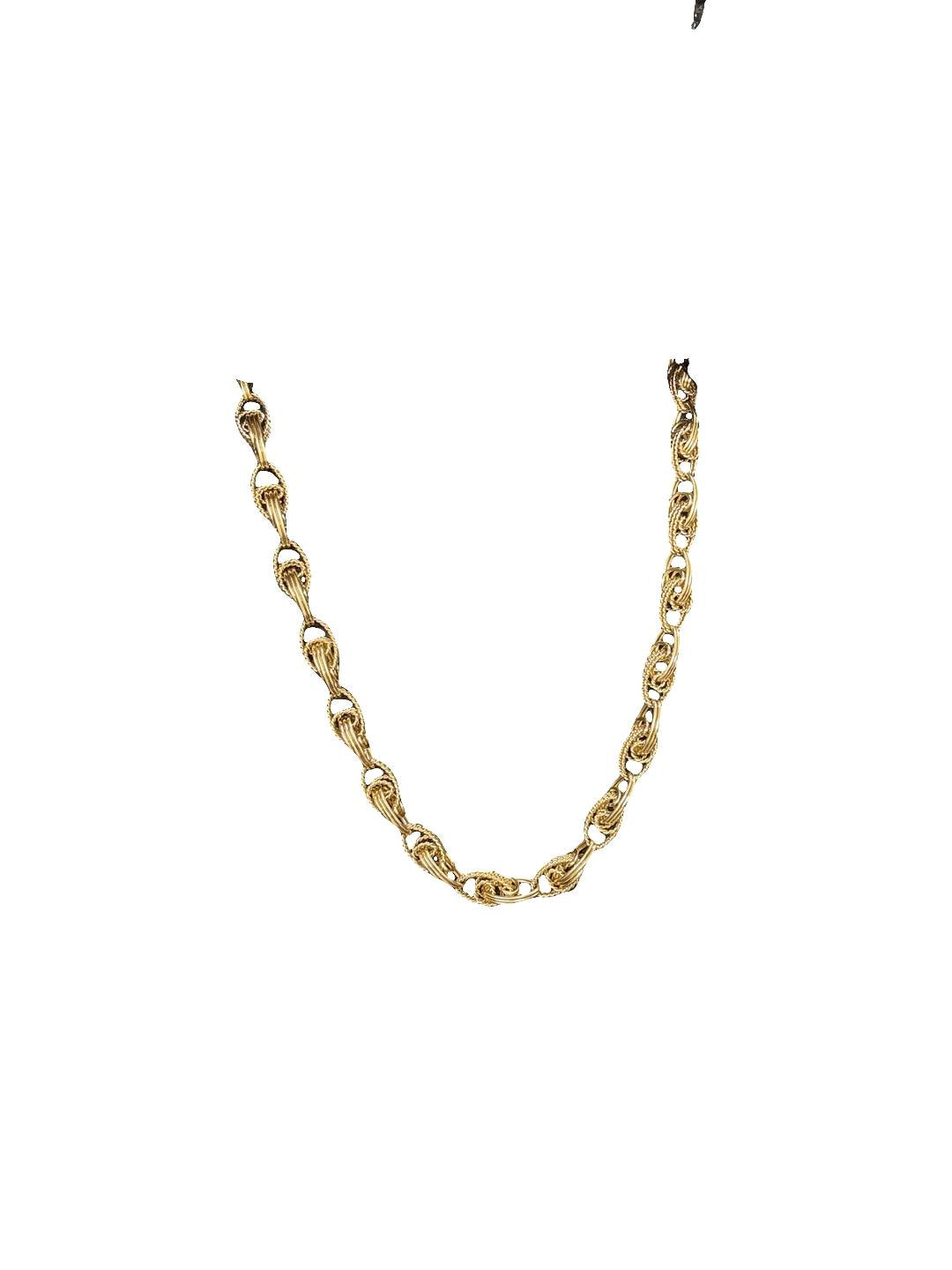 Vintage Estate 14K Yellow Gold Wide Twisted Link Necklace - 26 inches
