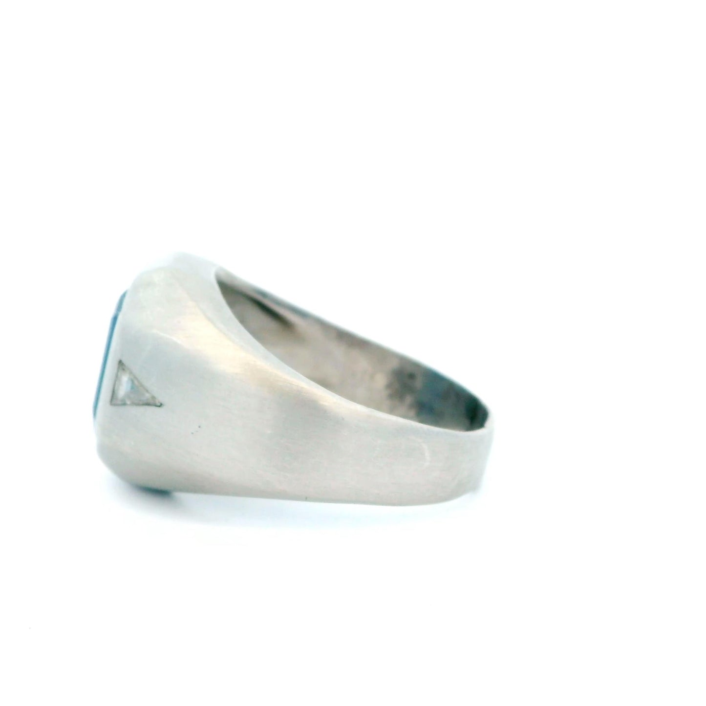 Platinum Blue Sapphire and Diamond Ring
