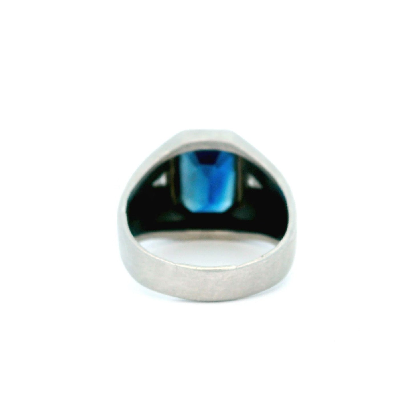 Platinum Blue Sapphire and Diamond Ring