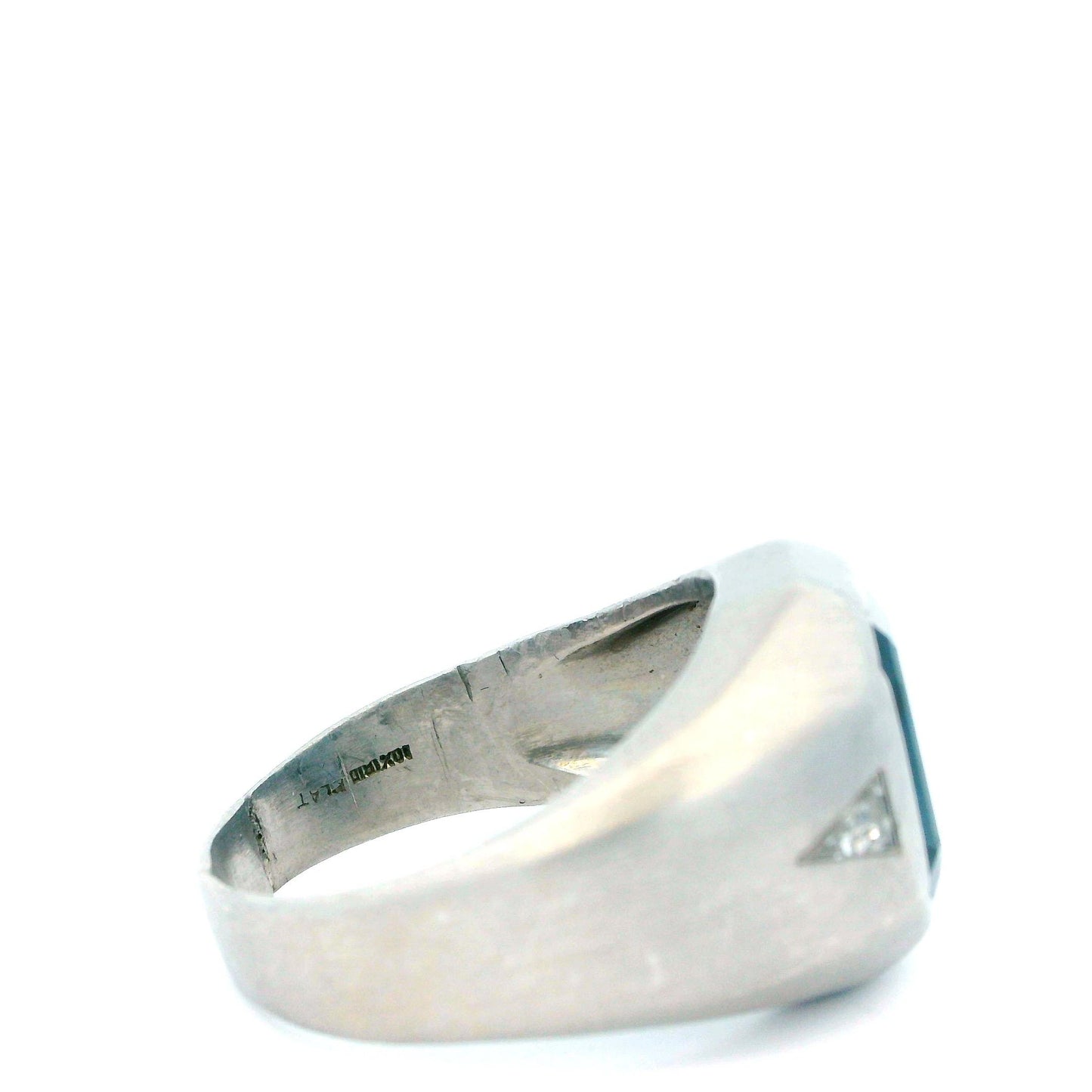 Platinum Blue Sapphire and Diamond Ring