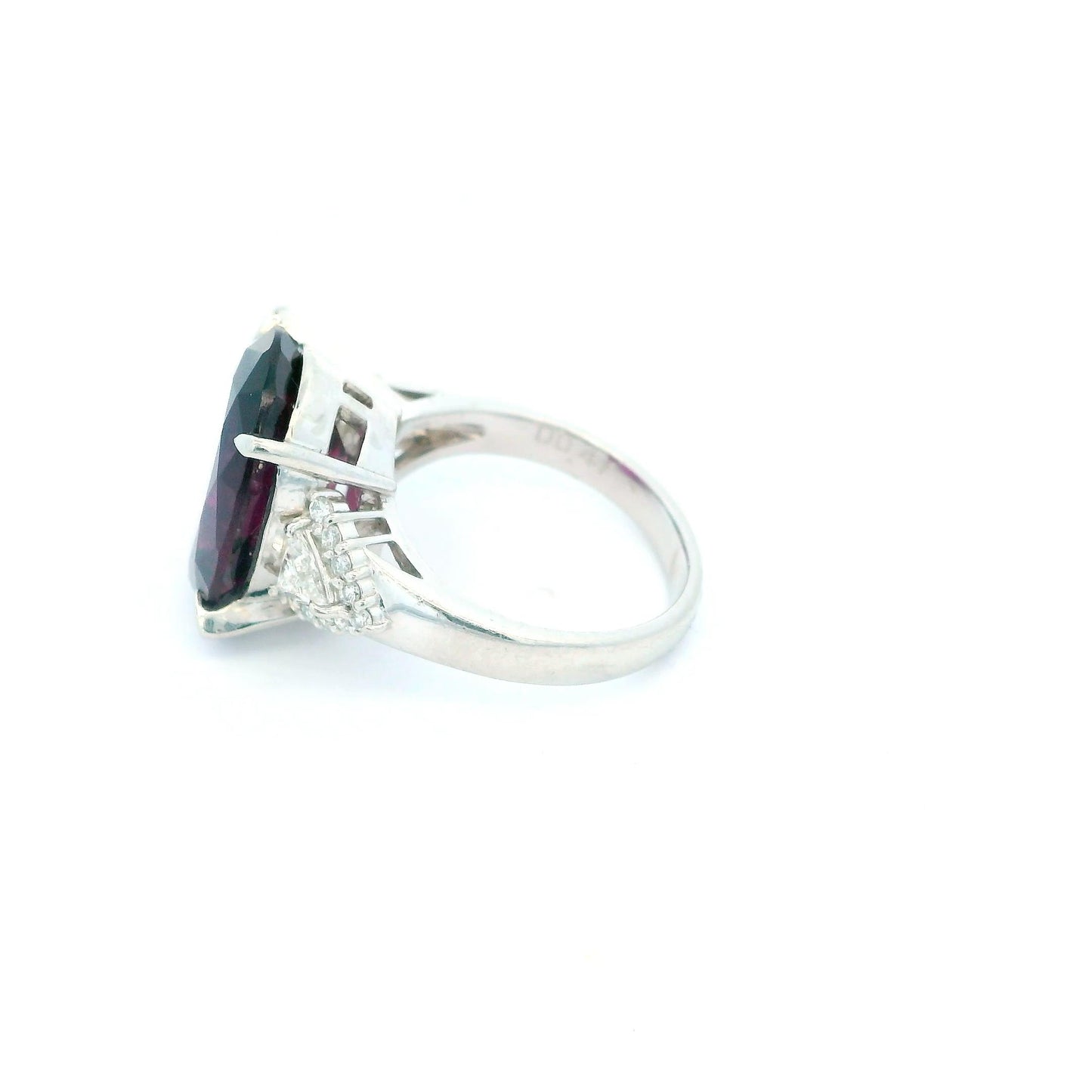 Platinum Large Oval Purple Stone Ring