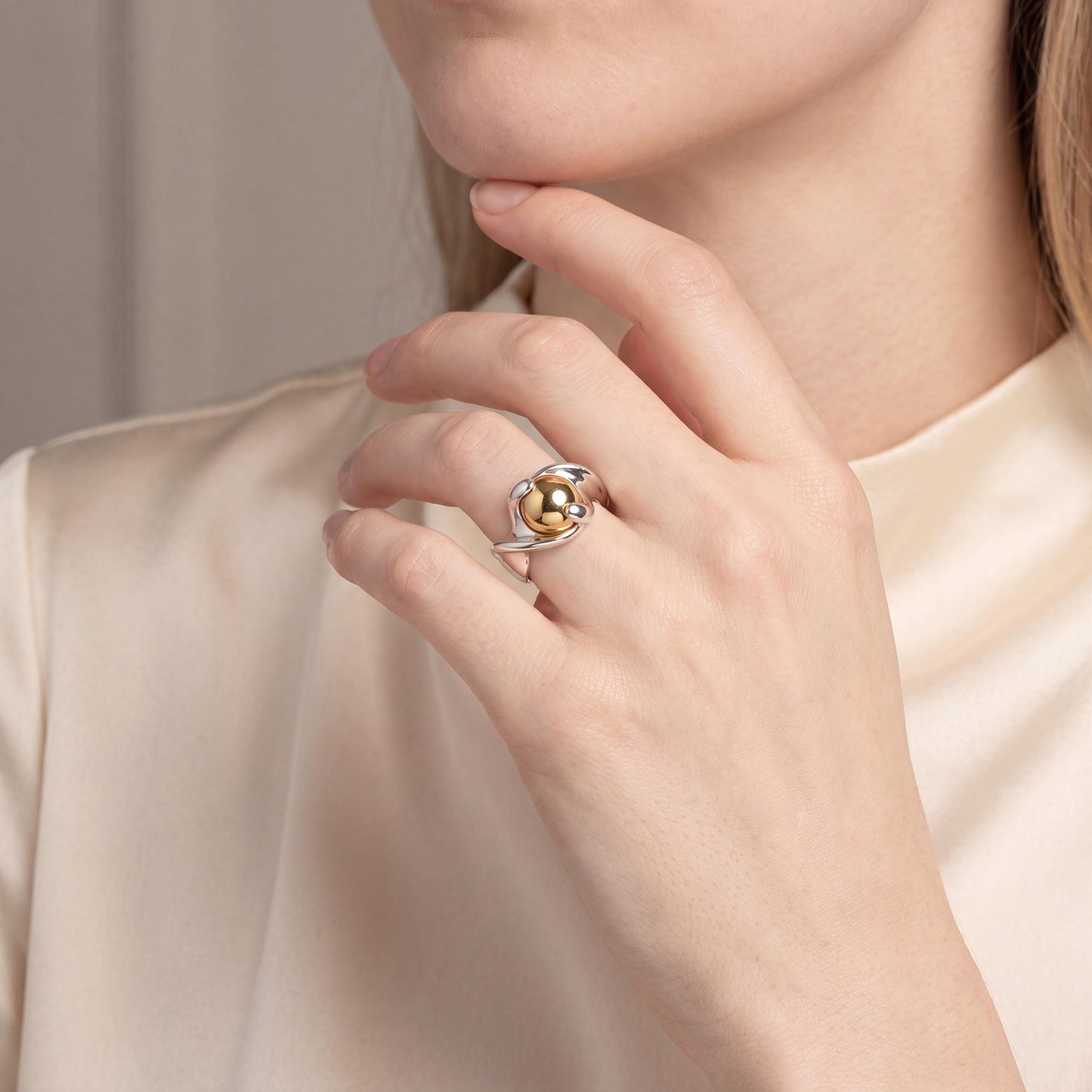 Marina B. 18K Yellow & White Gold Italian Ring