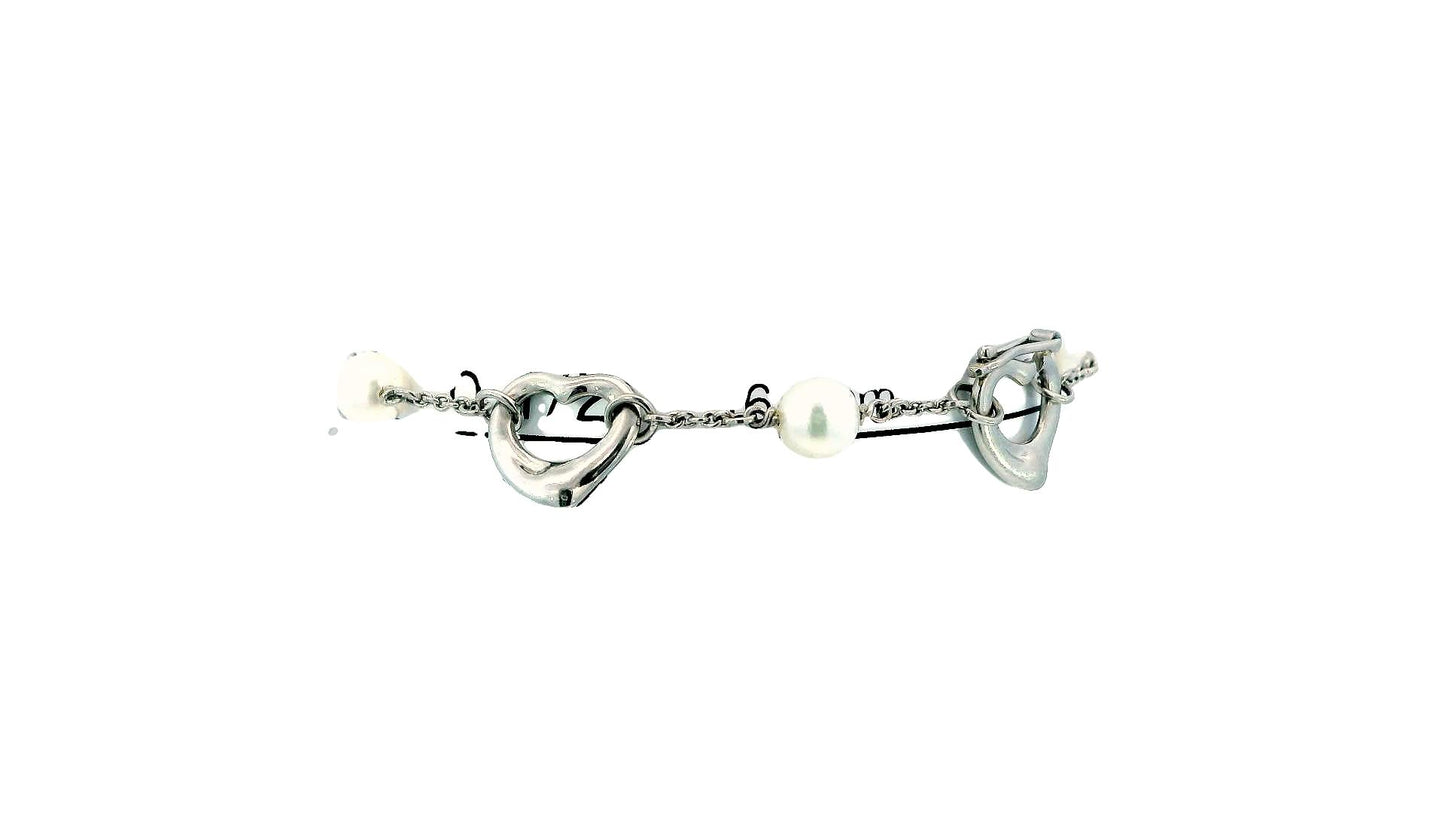 Tiffany & Co. Platinum Pearl & Hearts Bracelet