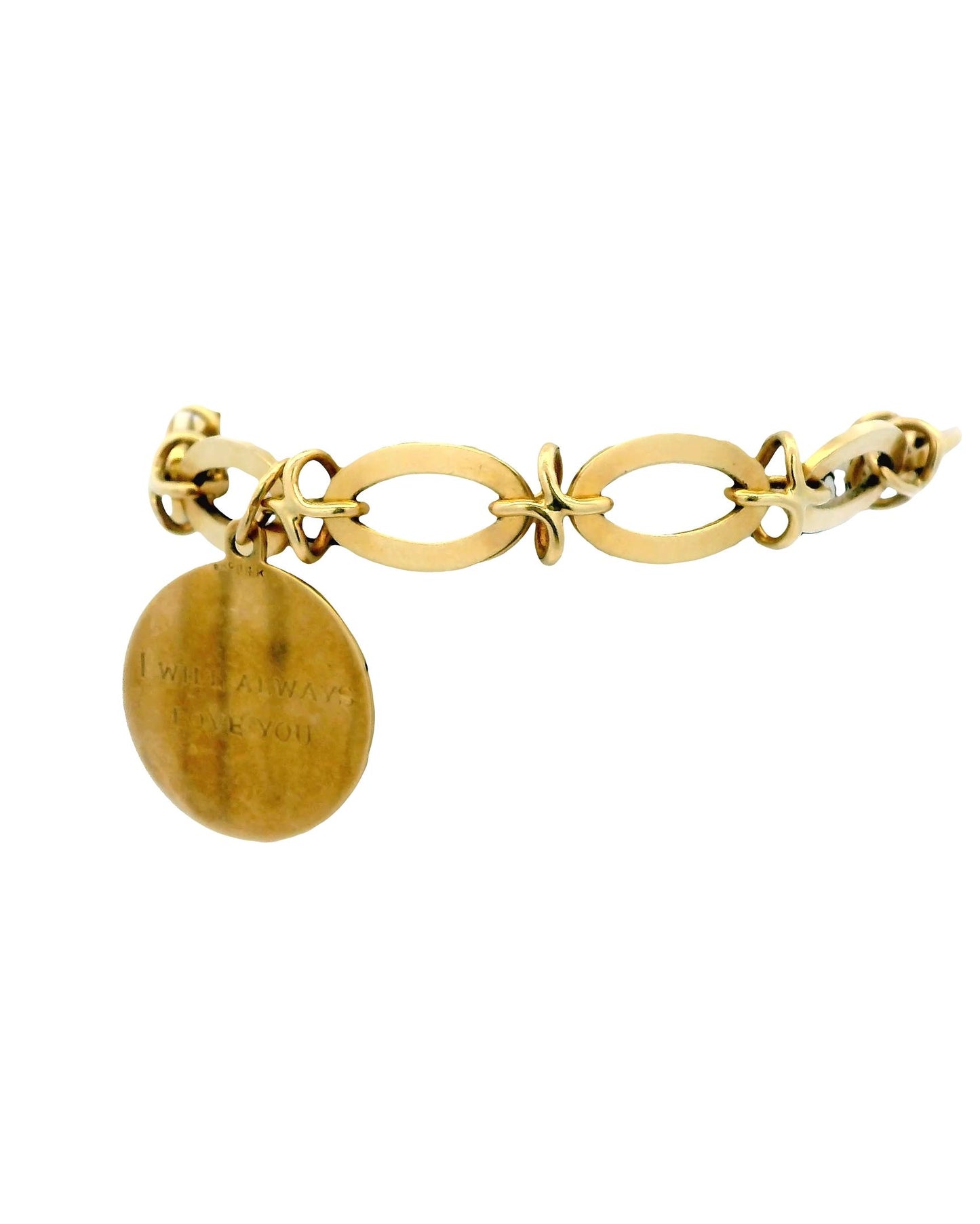 Articulated Clown, Shoes & Disc 14K Charm Bracelet