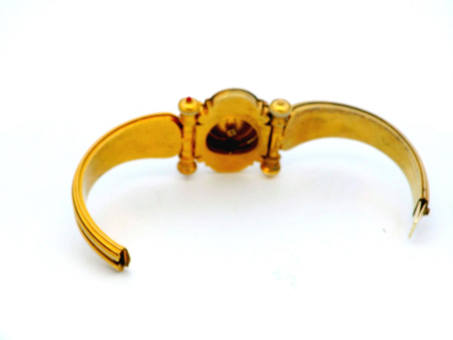 Etruscan Revival Coral/iv Enamel Rose Cut Diamond Center