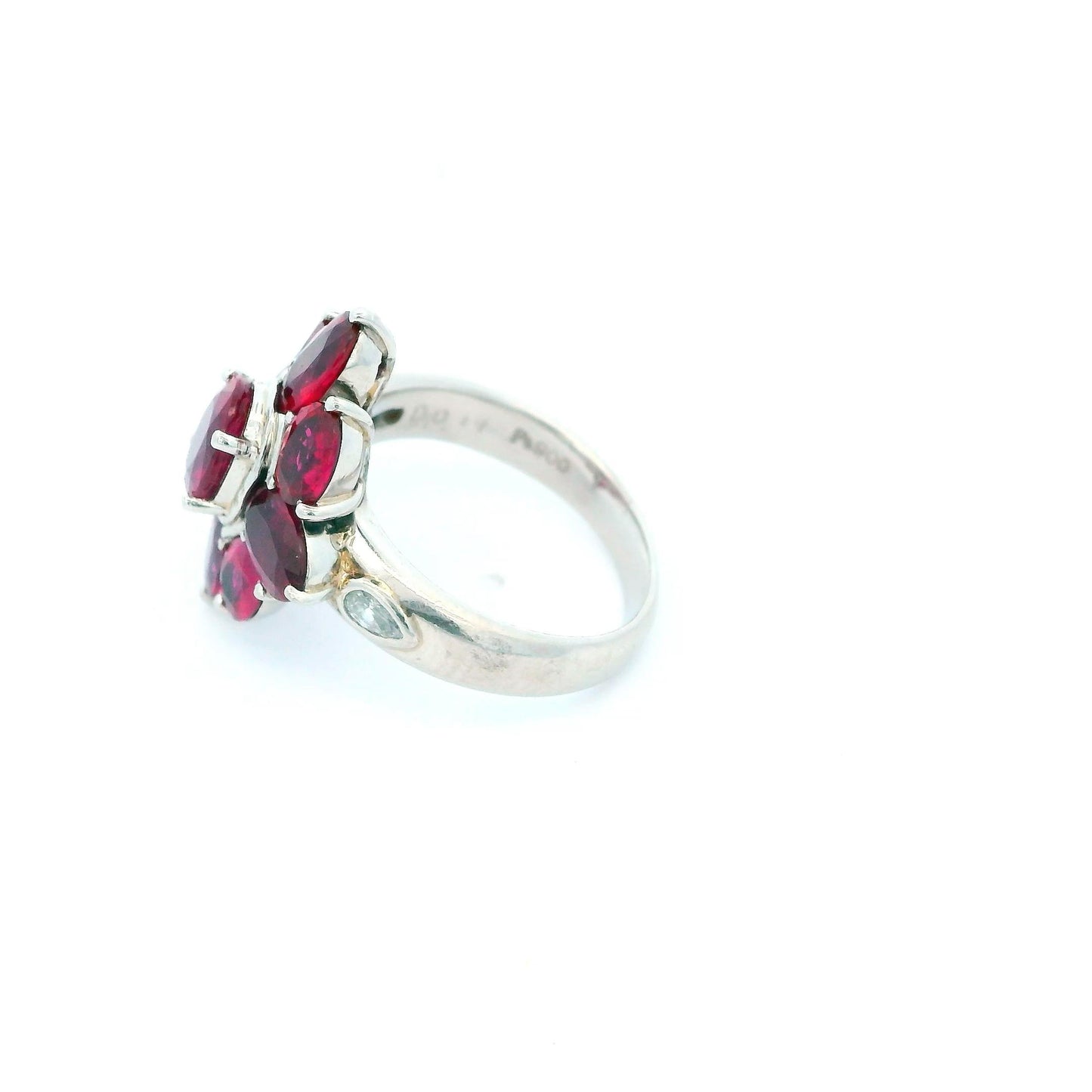 Platinum Oval-Cut Ruby Ring
