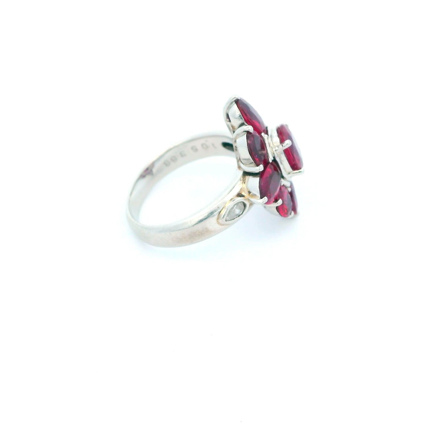 Platinum Oval-Cut Ruby Ring
