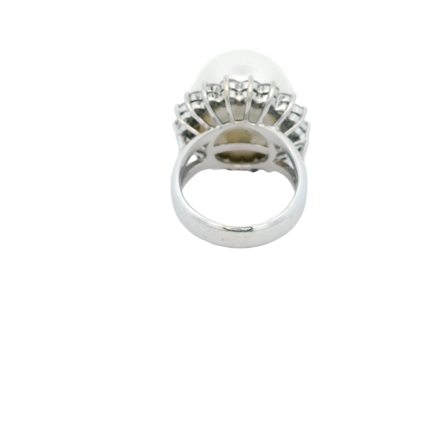South Sea Pearl and Diamond 18K White Gold Ring