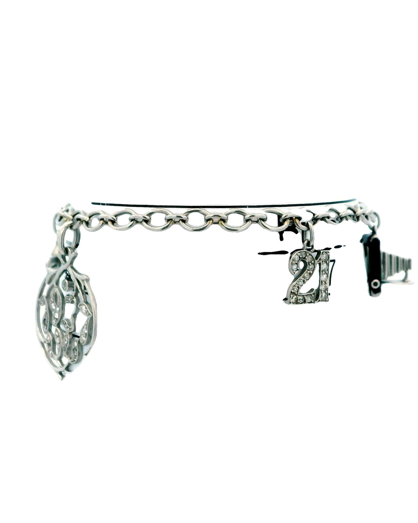Cartier Diamond Charm 1937 in platinum Bracelet