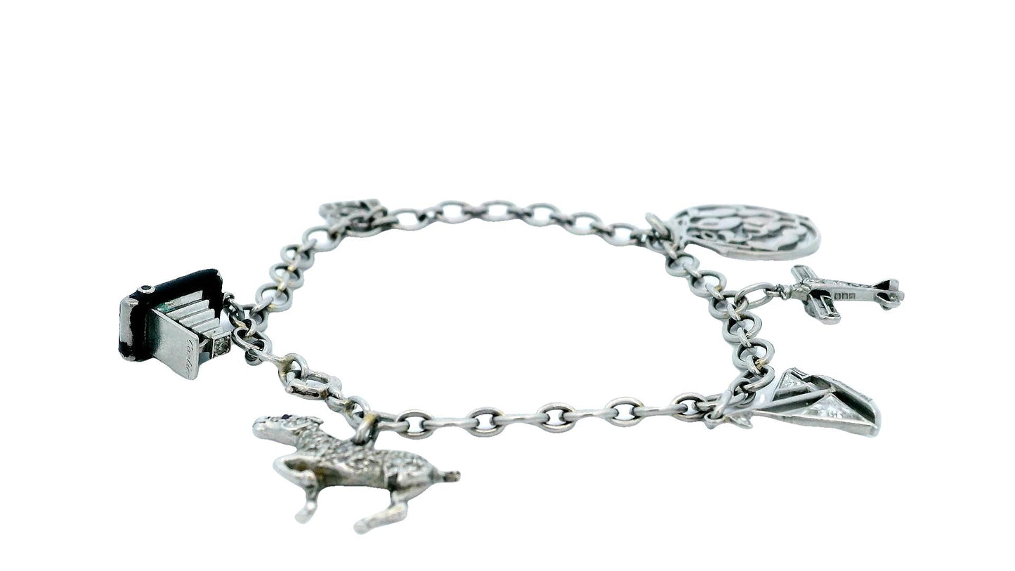 Cartier Diamond Charm 1937 in platinum Bracelet