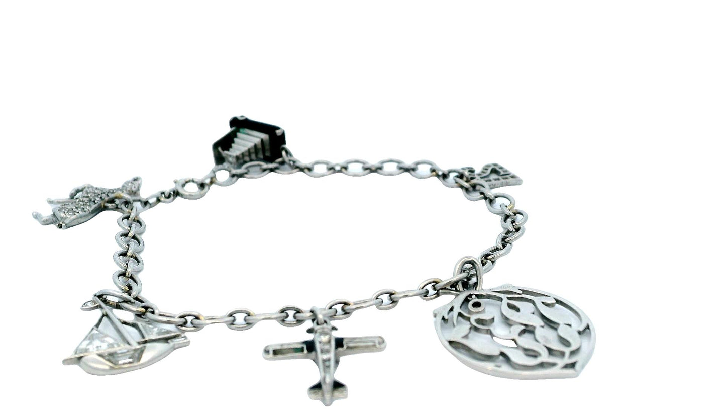 Cartier Diamond Charm 1937 in platinum Bracelet