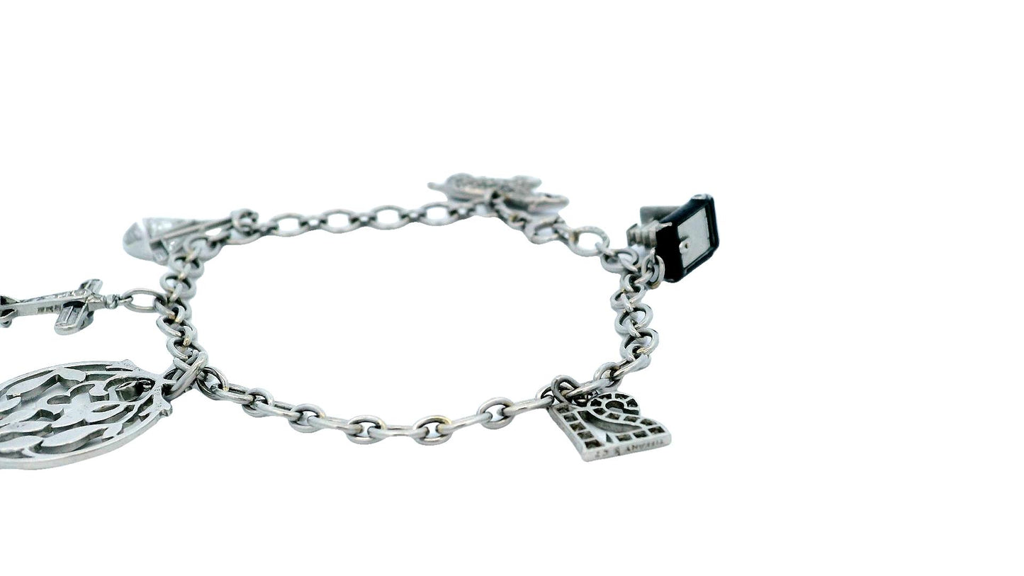 Cartier Diamond Charm 1937 in platinum Bracelet