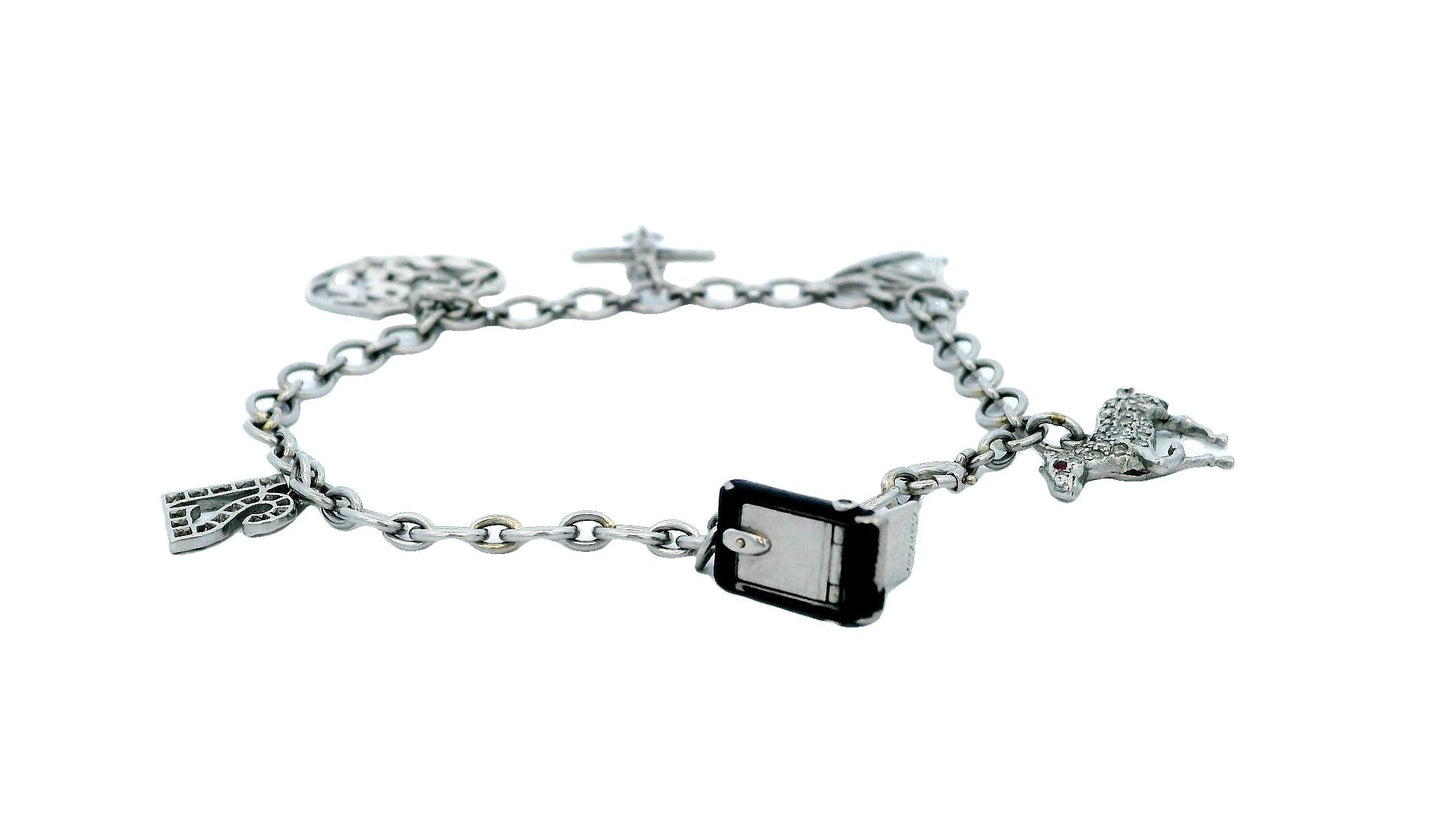 Cartier Diamond Charm 1937 in platinum Bracelet