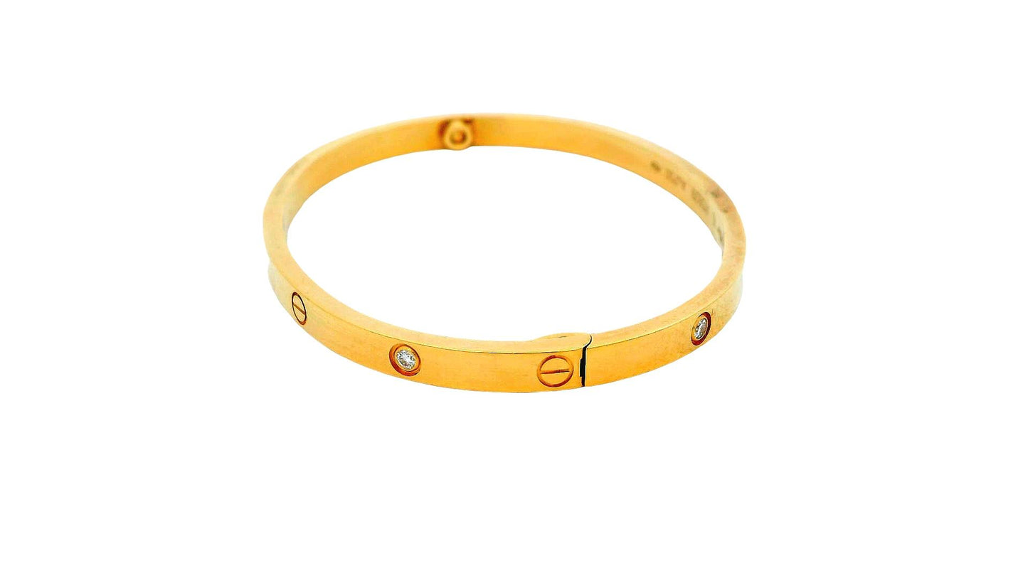 Cartier Love Thin 15y Brac 6 dia& Pouch