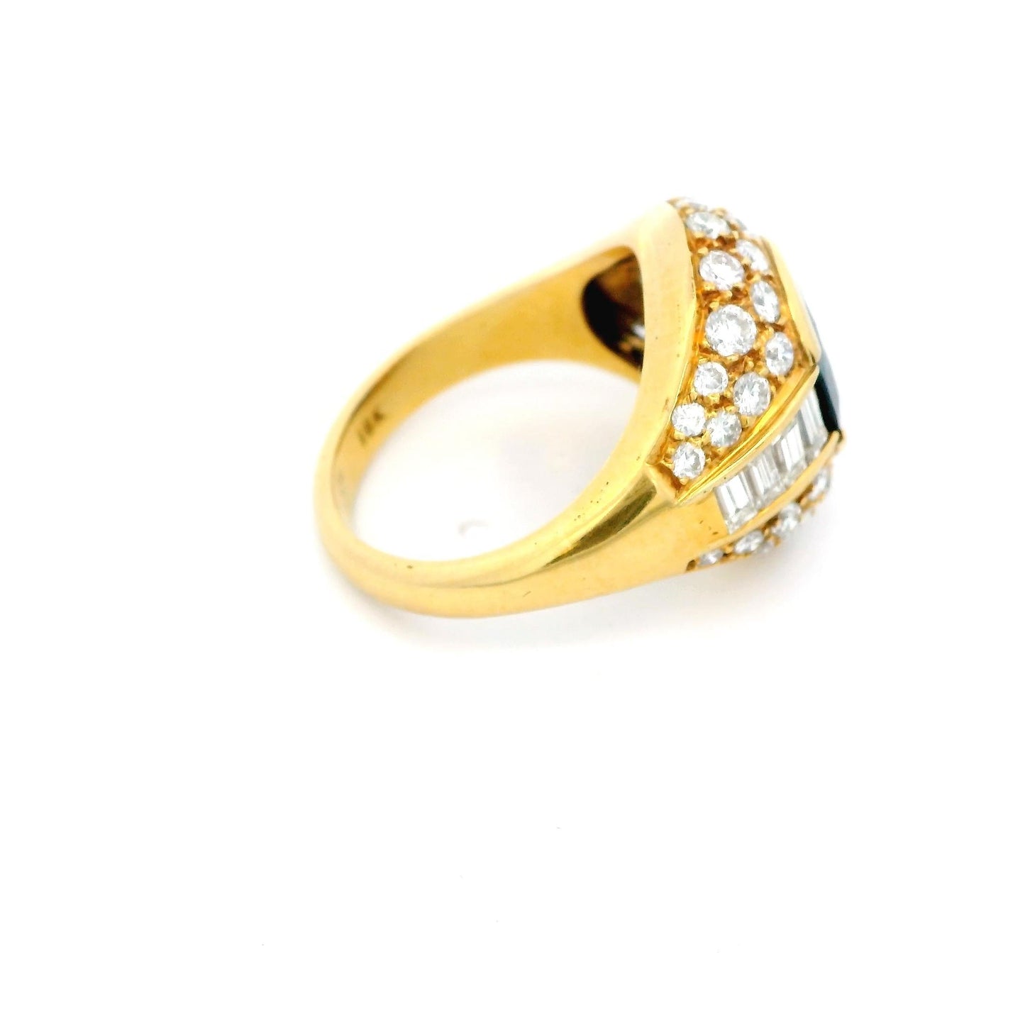 18K Paul Flato Blue Sapphire and Diamond Ring