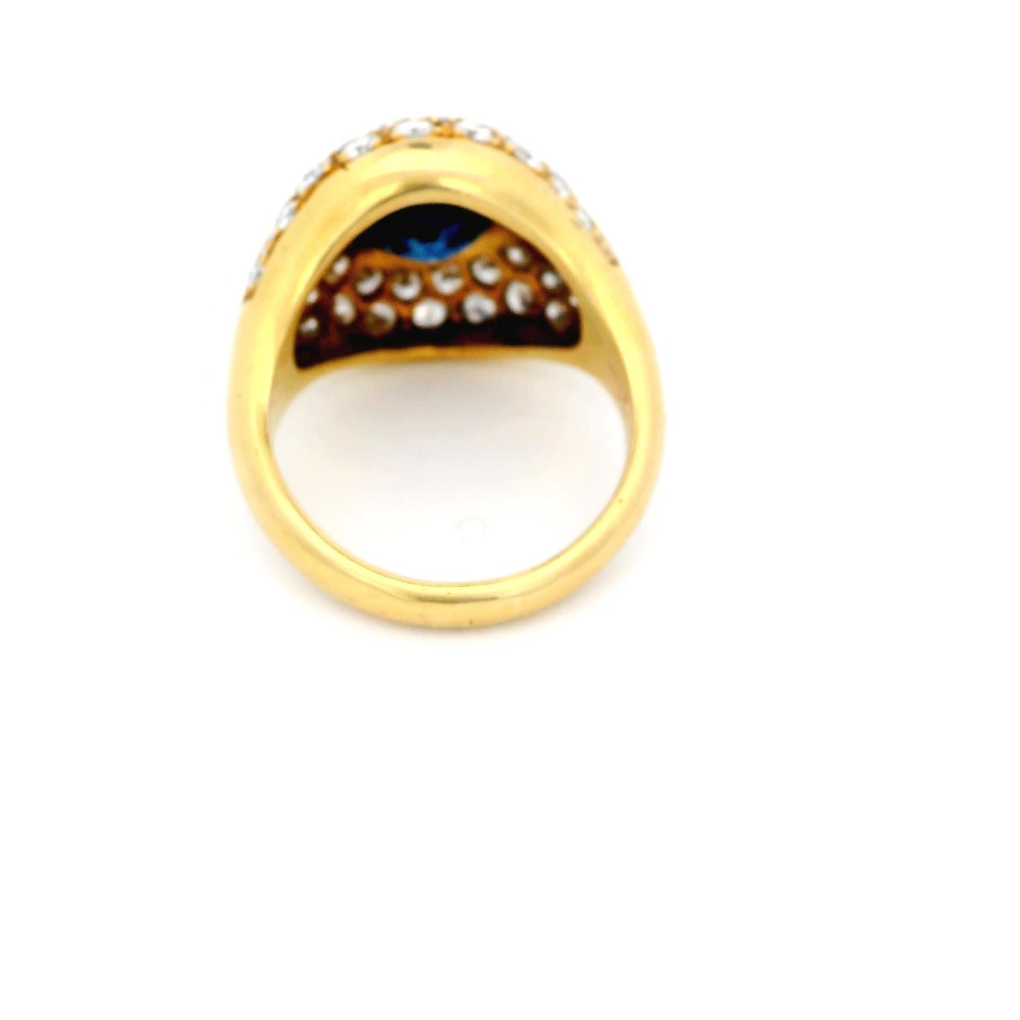 18K Paul Flato Blue Sapphire and Diamond Ring