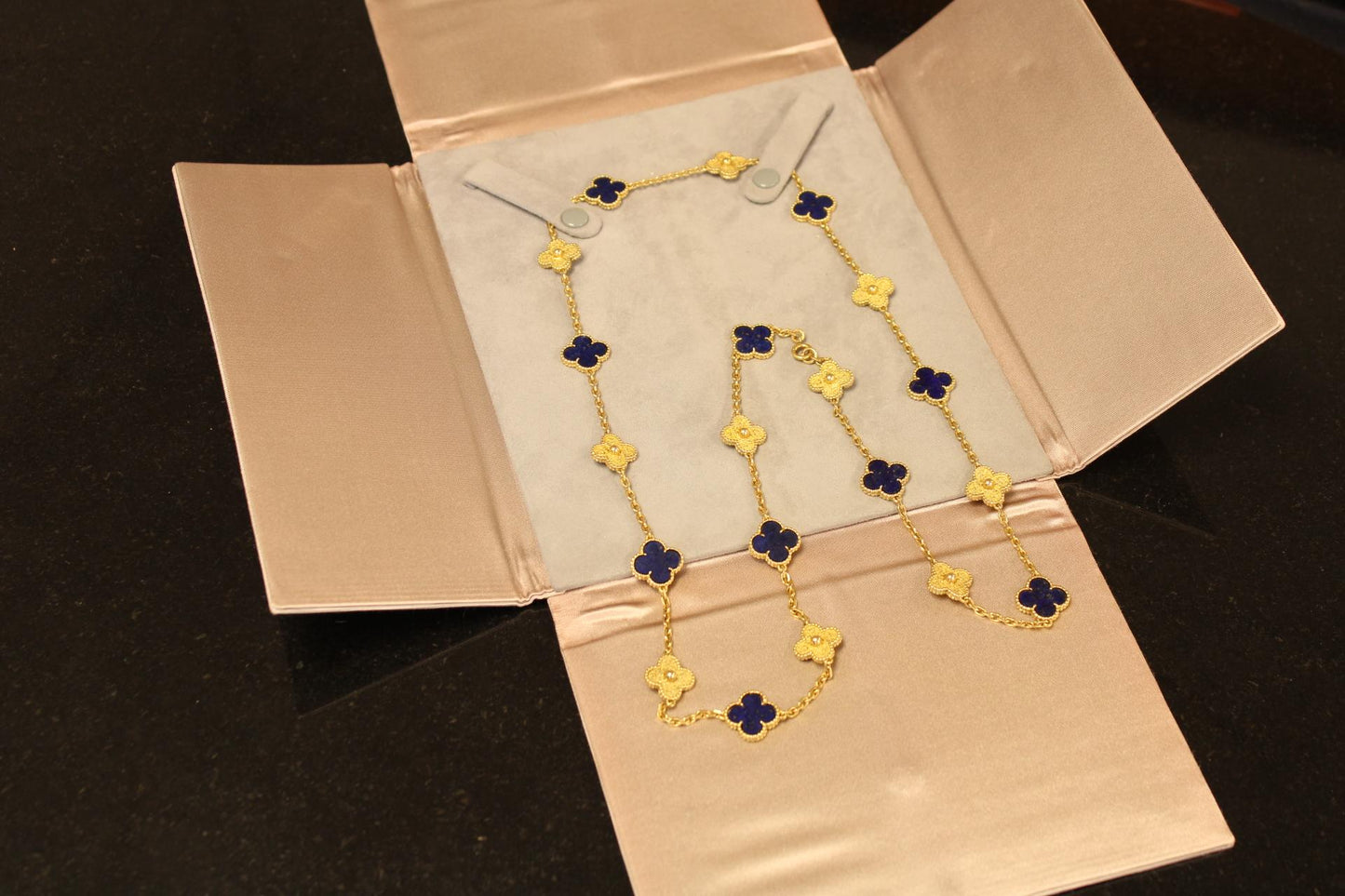 Van Cleef & Arpels 18K Yellow Gold Lapis Lazuli & Vintage Alhambra, 20 Motifs