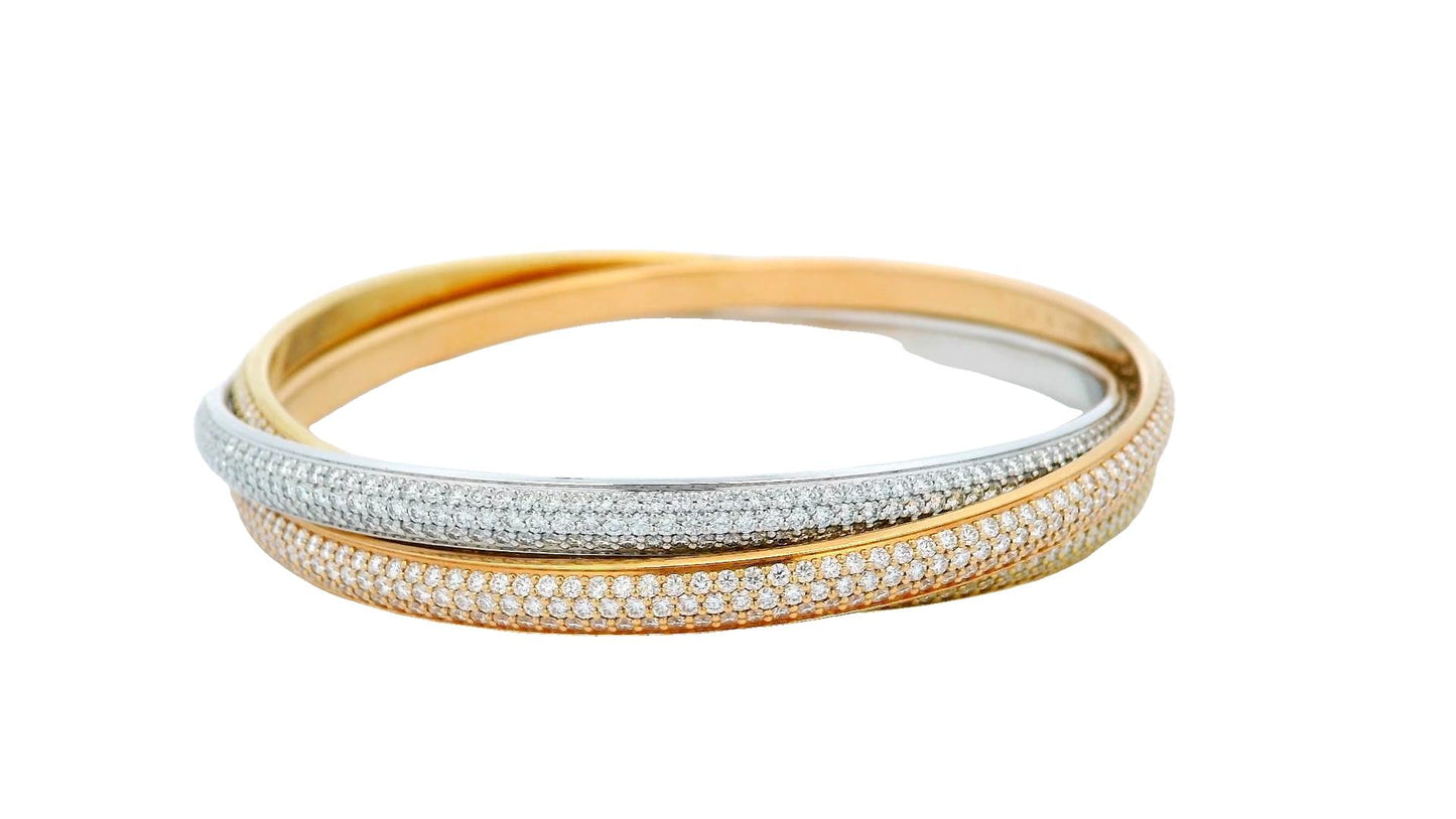 Cartier Trinity Wide Pave Bangle