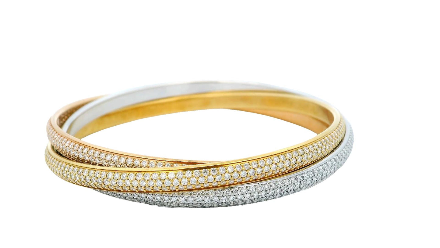 Cartier Trinity Wide Pave Bangle