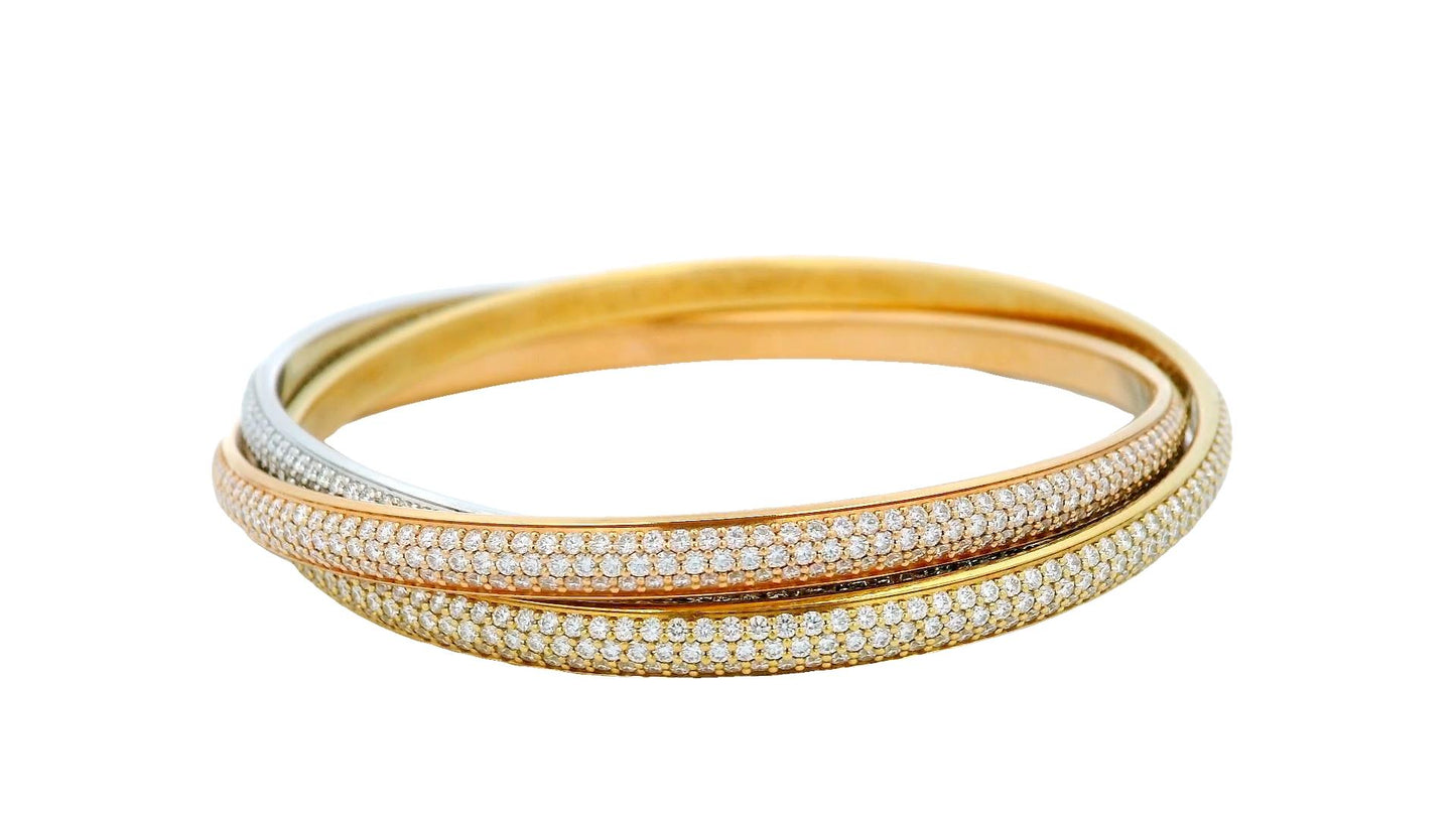 Cartier Trinity Wide Pave Bangle