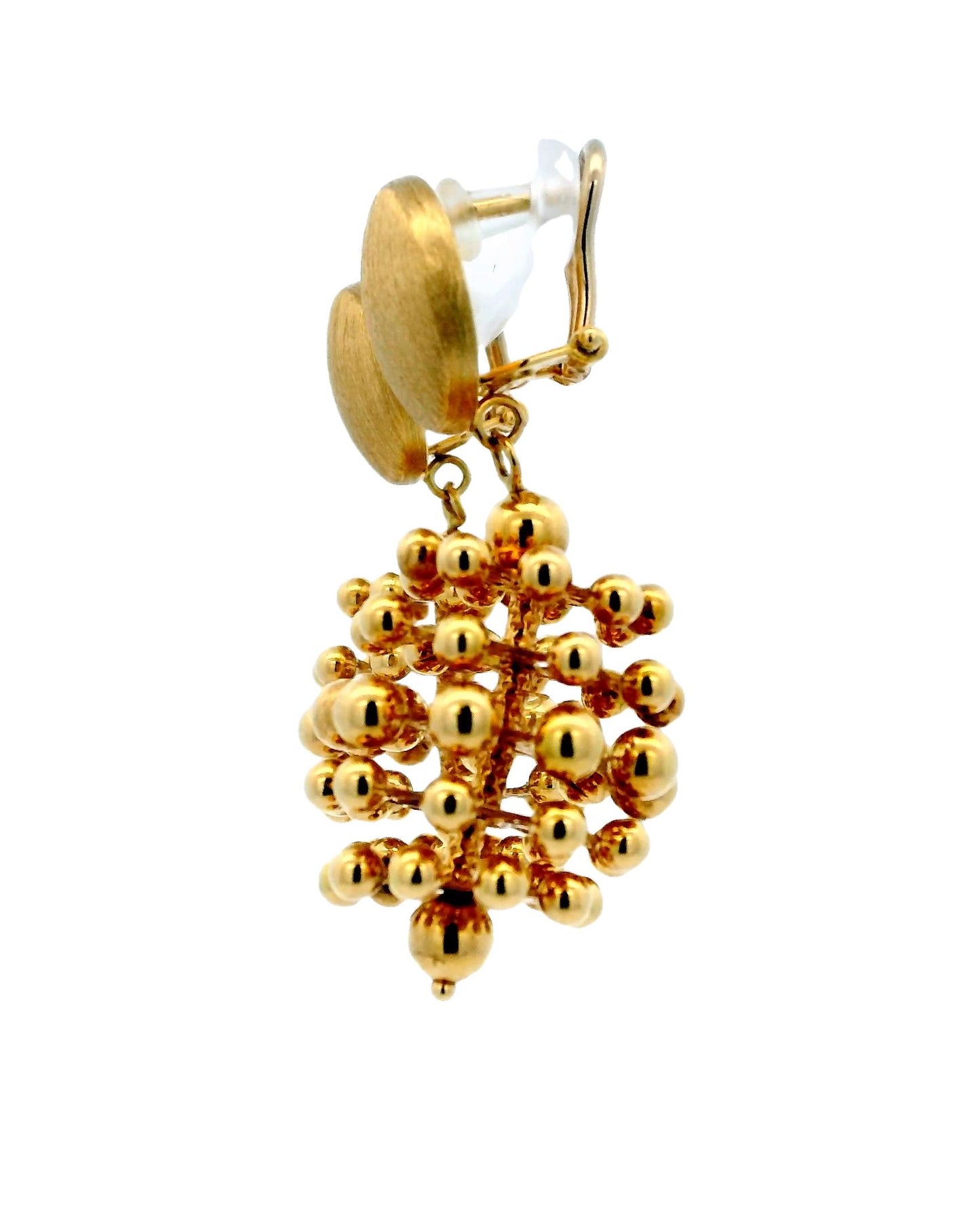 Hanging Pineapple Balls 18k Gold Earrings