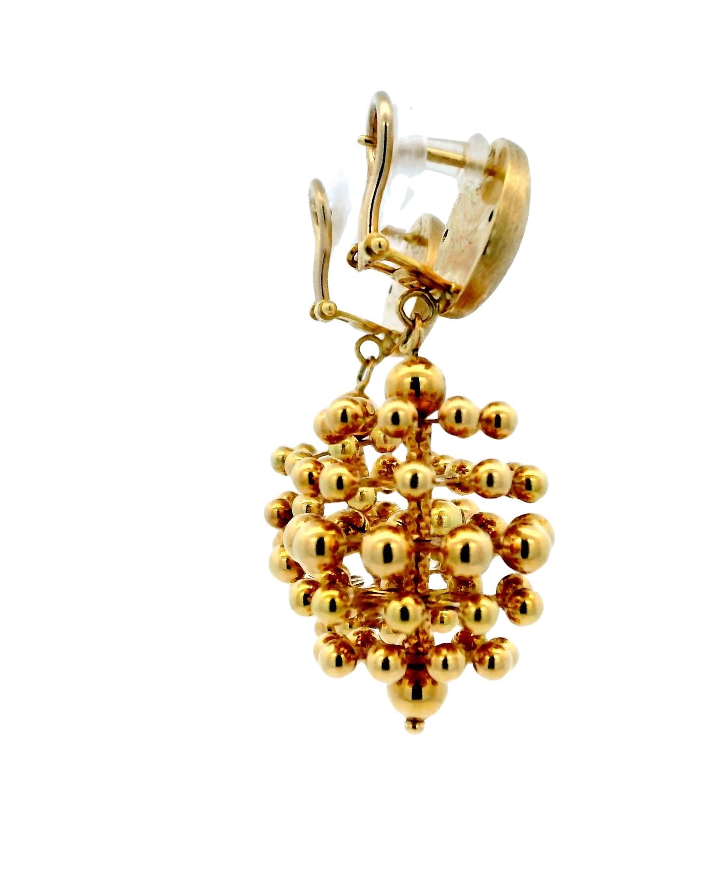 Hanging Pineapple Balls 18k Gold Earrings