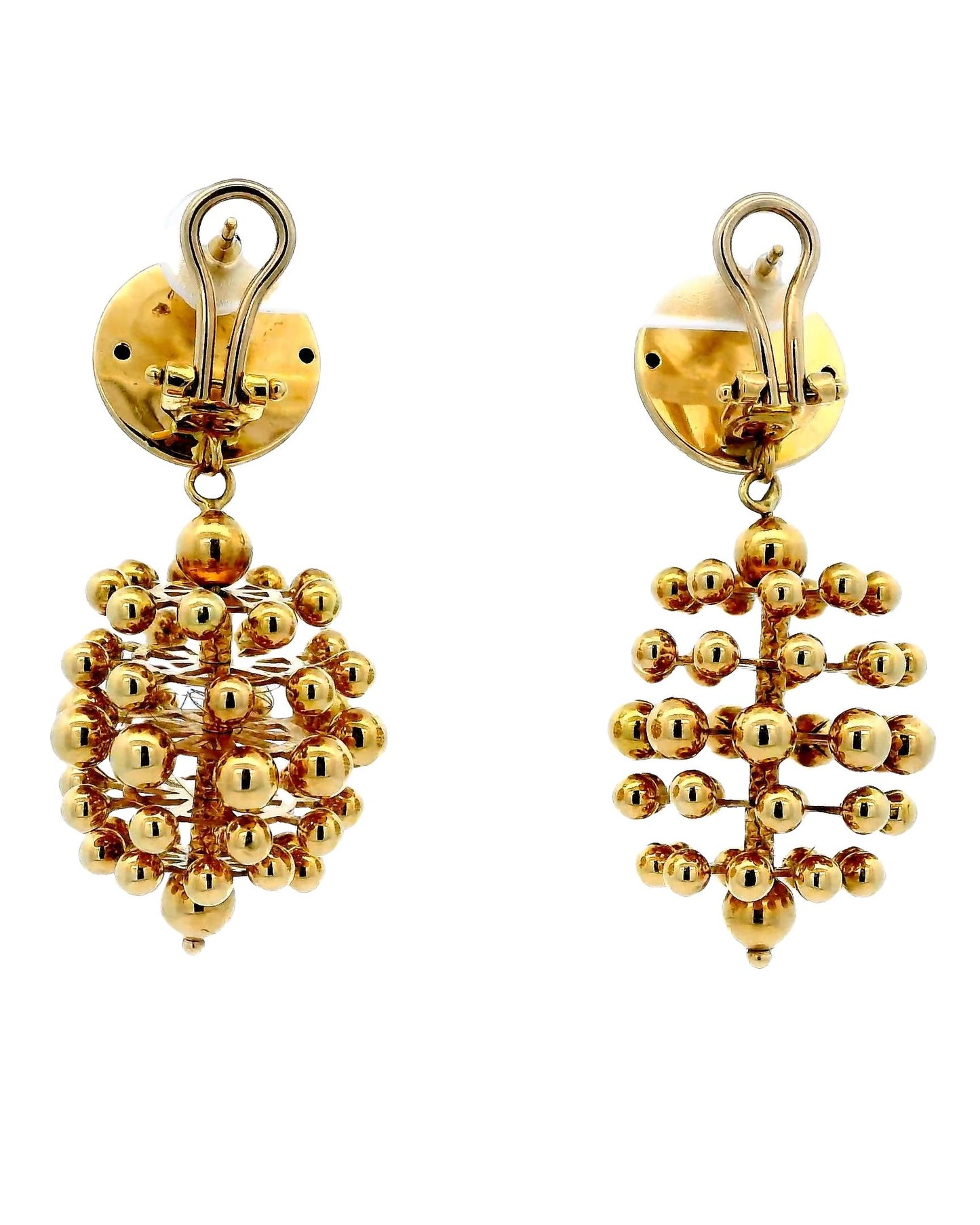 Hanging Pineapple Balls 18k Gold Earrings