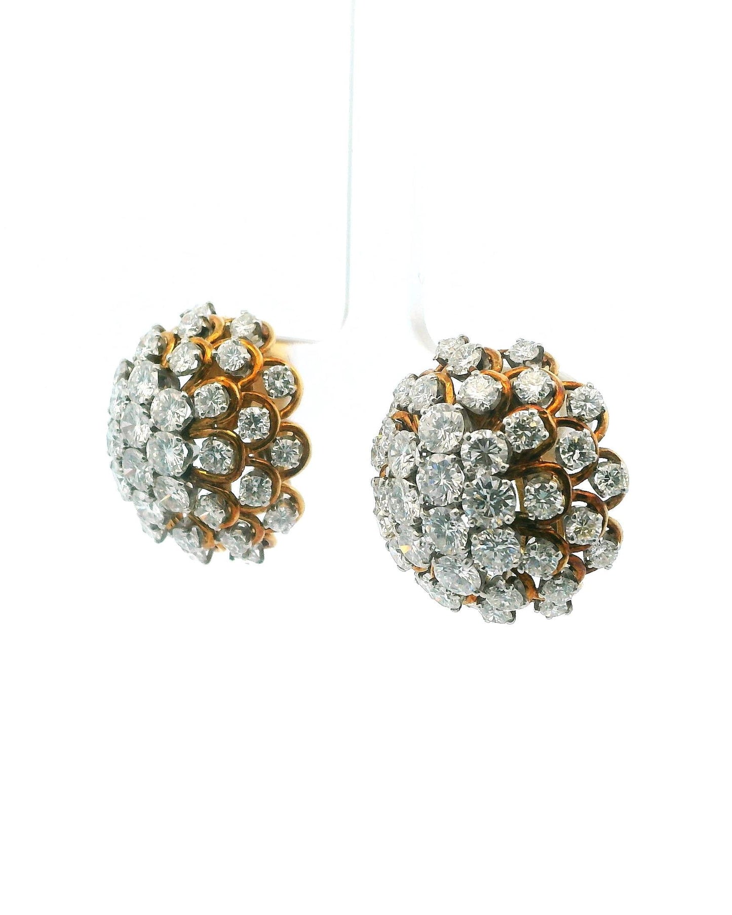 David Webb Earrings Diamond Burst Clips French Import Marks