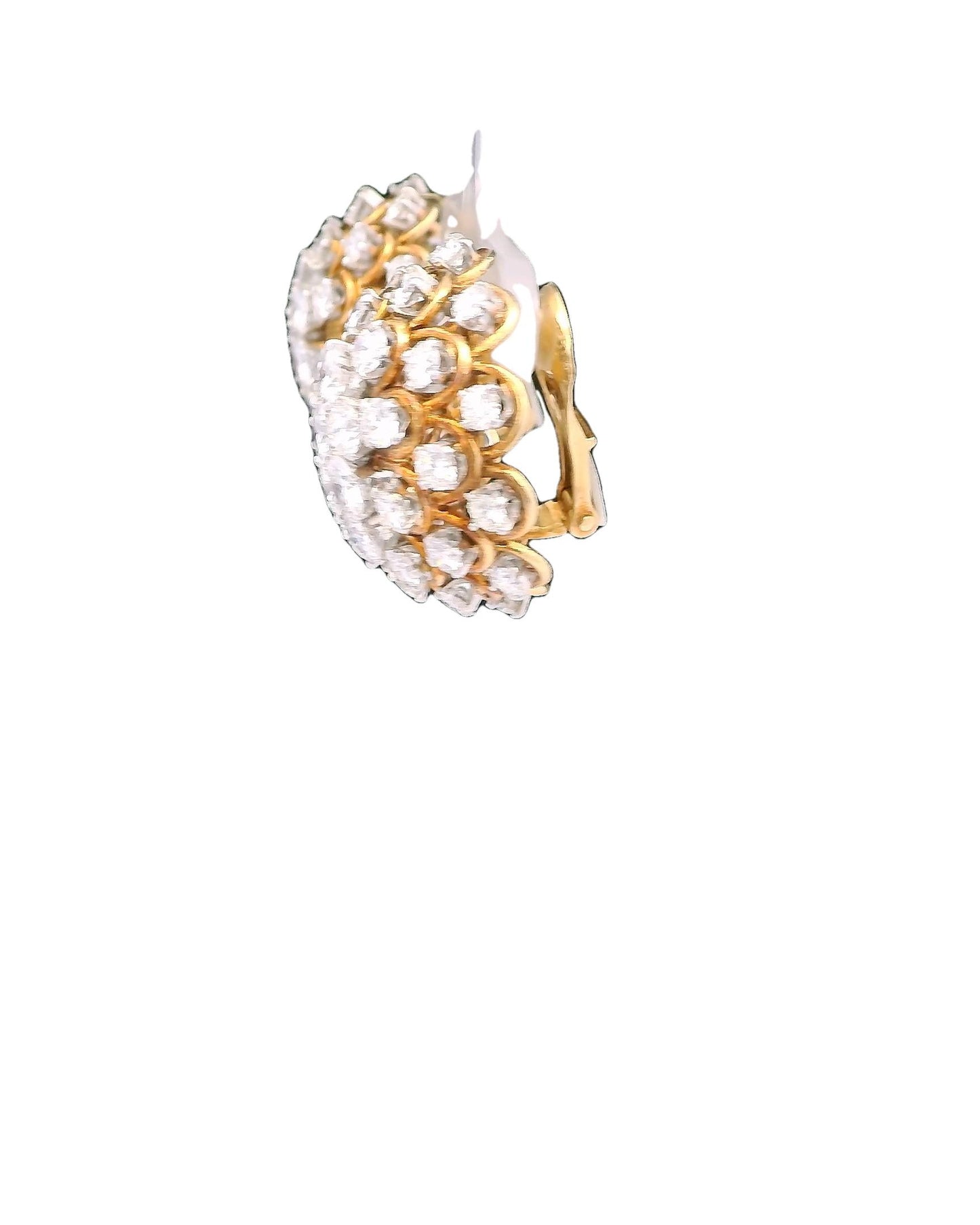 David Webb Earrings Diamond Burst Clips French Import Marks