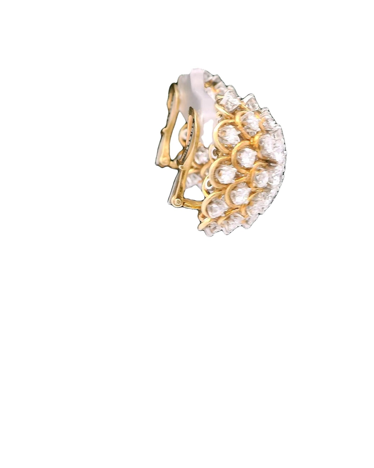 David Webb Earrings Diamond Burst Clips French Import Marks