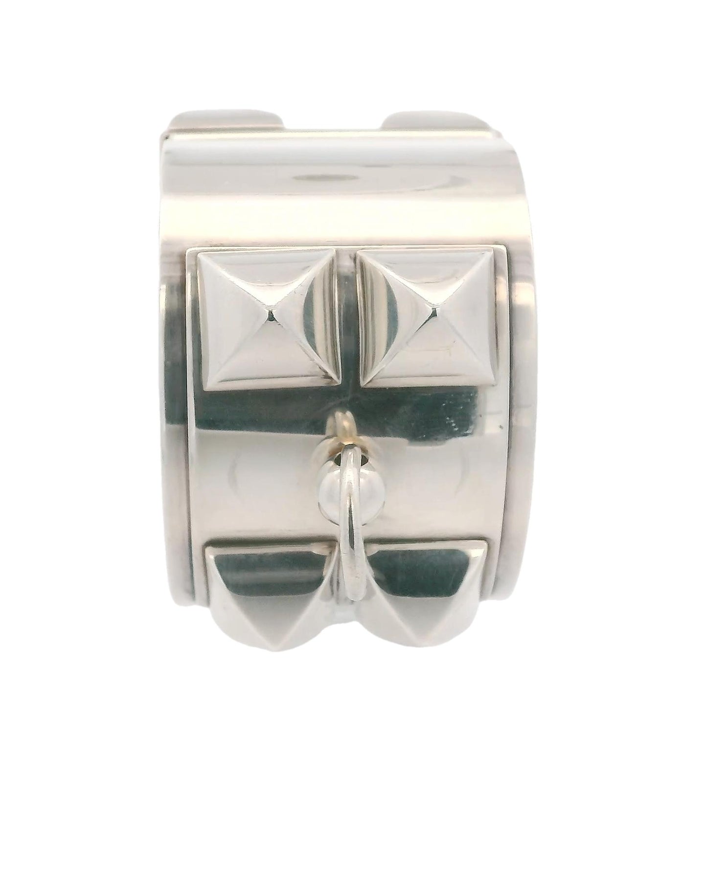 Hermes Collar Du Chien Silver Large Bracelet