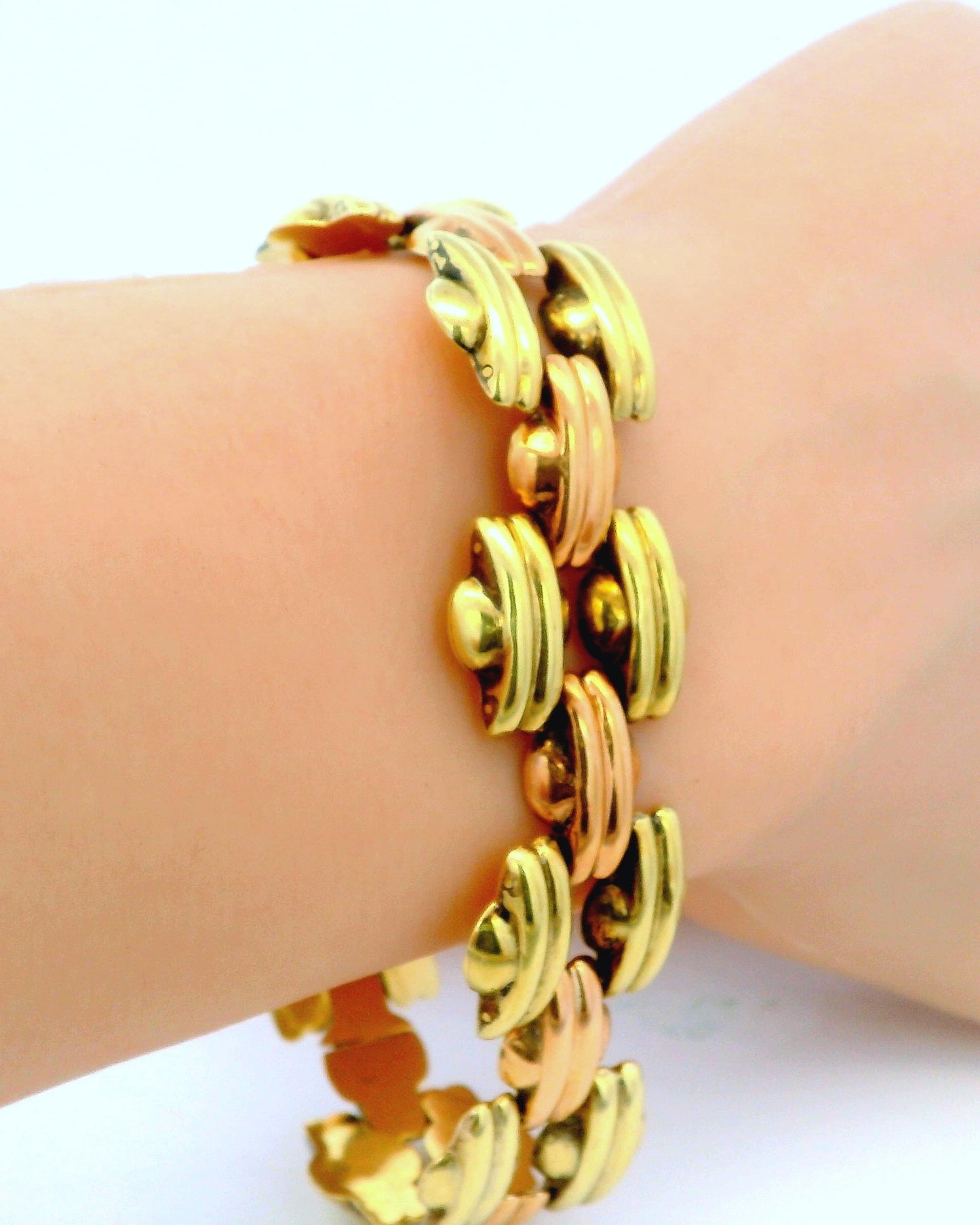 14K Yellow & Rose Gold Retro Bracelet