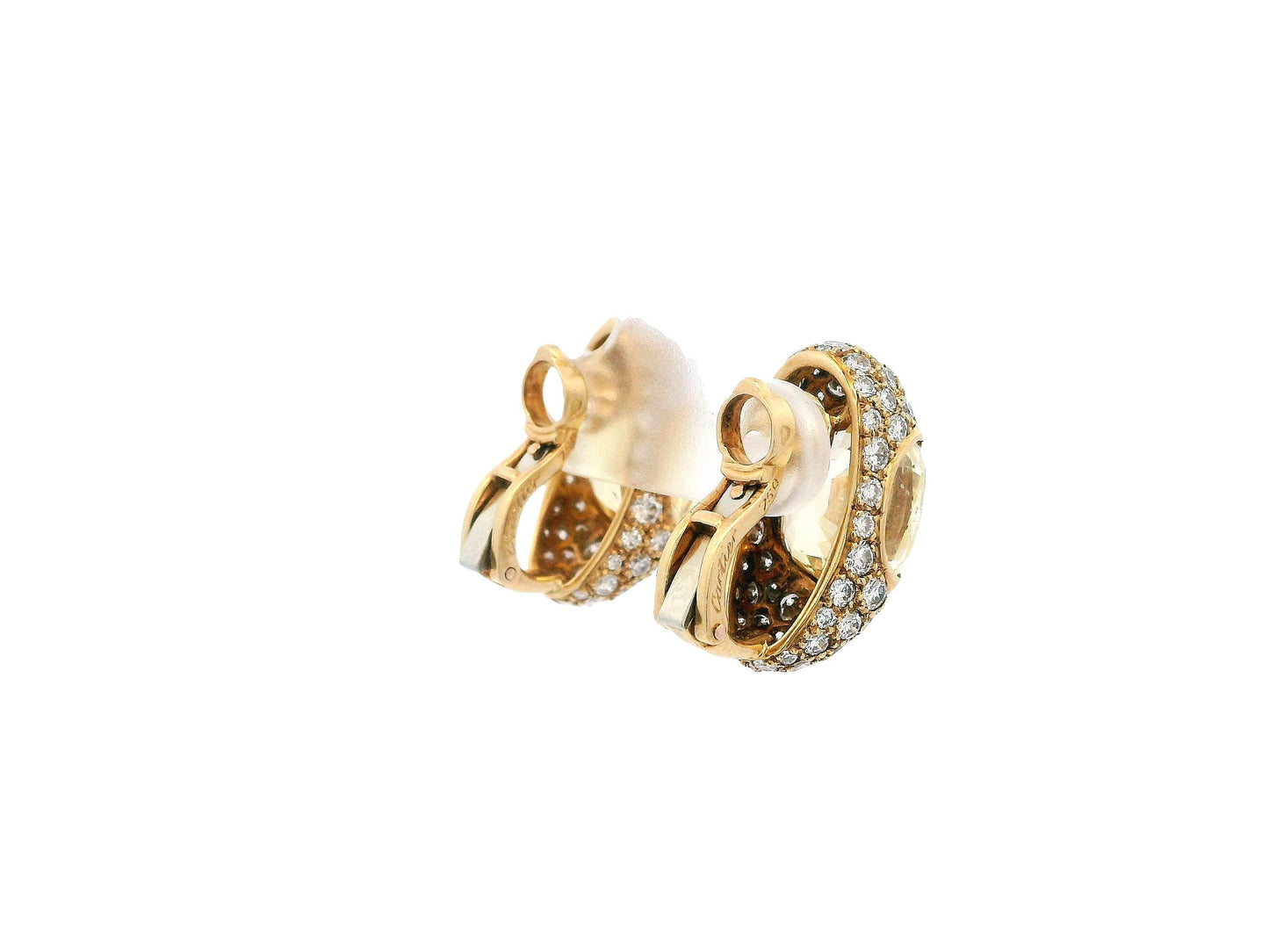 Cartier 18K Yellow Gold Pave with Yellow Sapphire Center