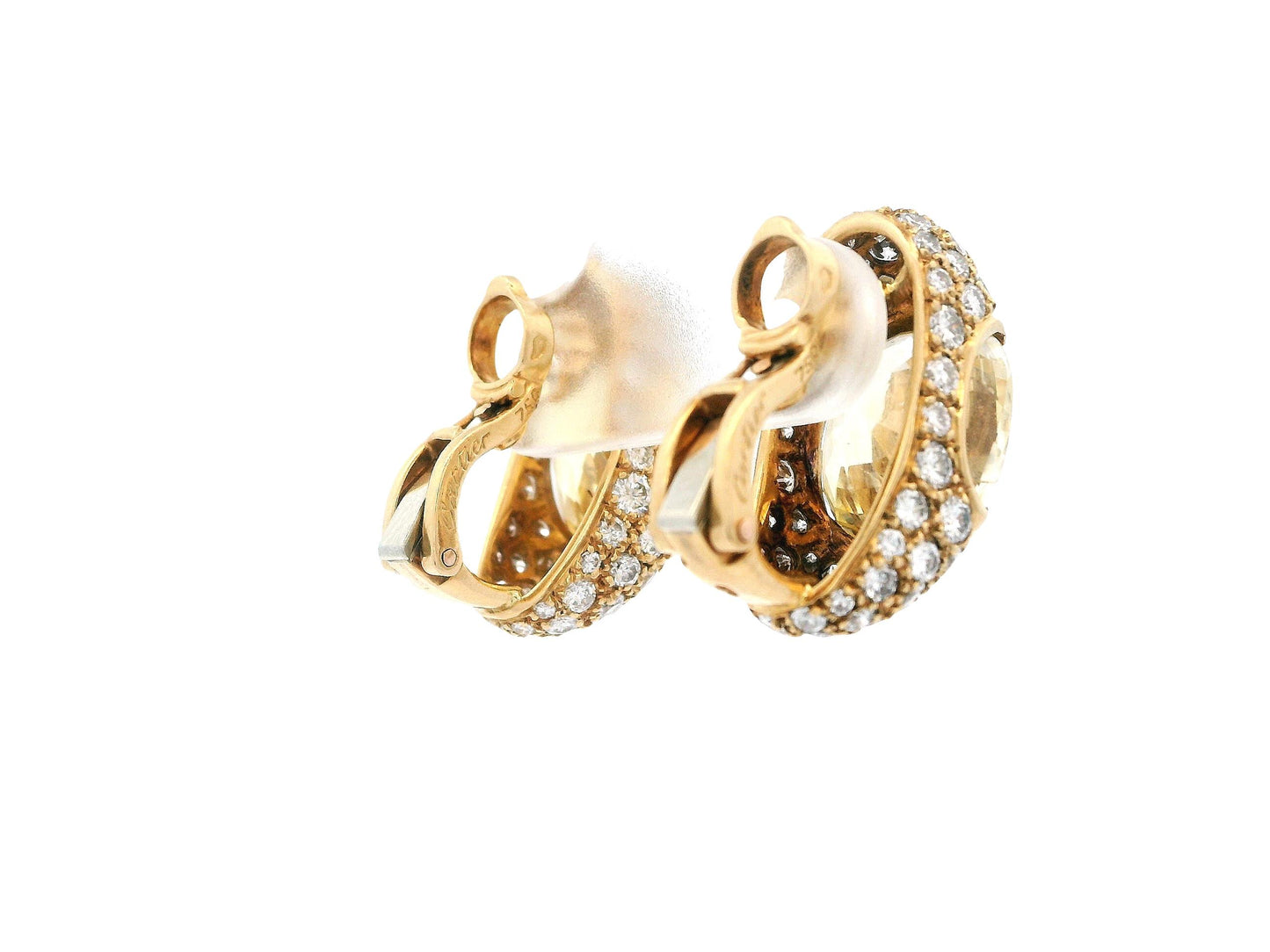Cartier 18K Yellow Gold Pave with Yellow Sapphire Center