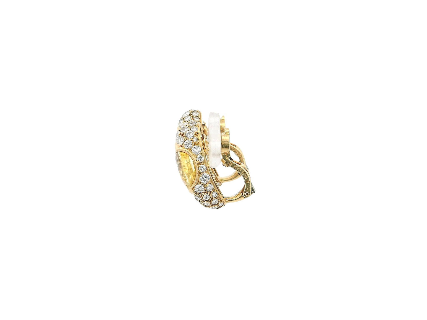 Cartier 18K Yellow Gold Pave with Yellow Sapphire Center