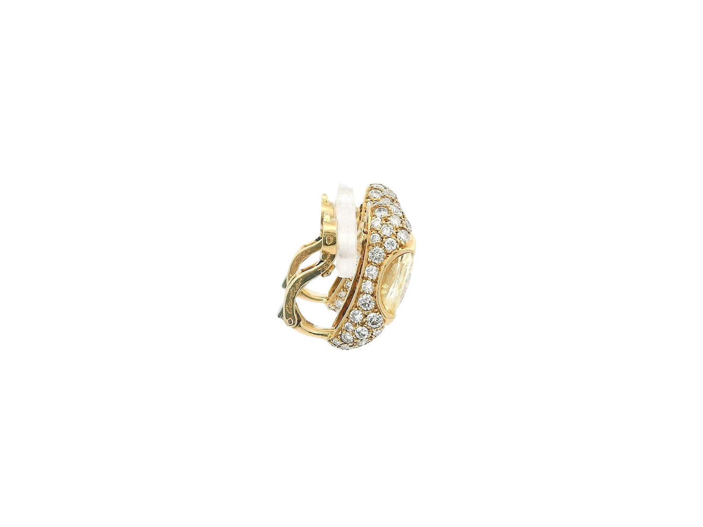 Cartier 18K Yellow Gold Pave with Yellow Sapphire Center
