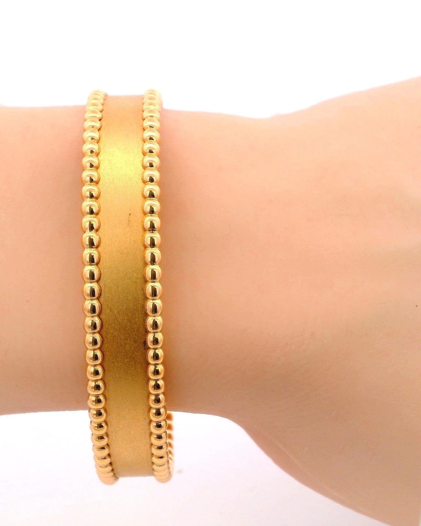 Van Cleef & Arpels 18K Rose Gold Size 18 Perlee Cuff