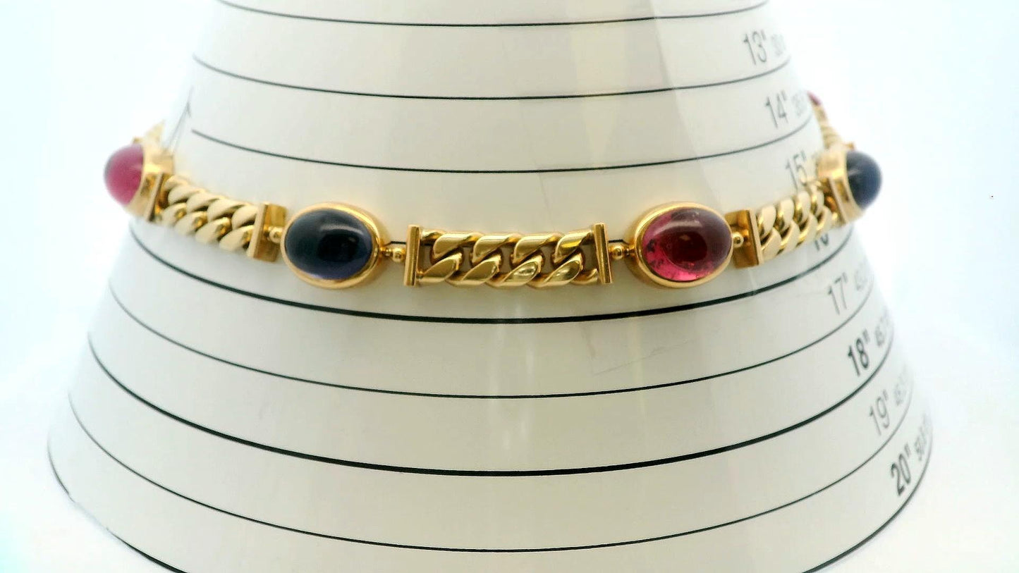 Bvlgari Cabochon Gemstone Necklace in 18K Yellow Gold