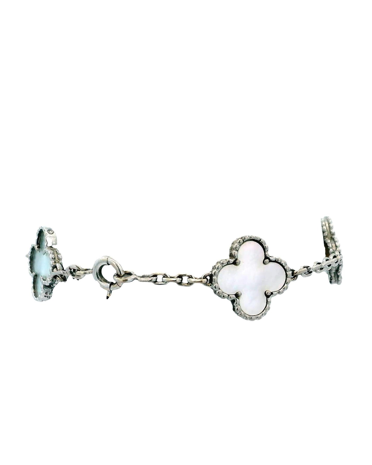 Van Cleef & Arpels 18K White Gold MOP Vintage Bracelet