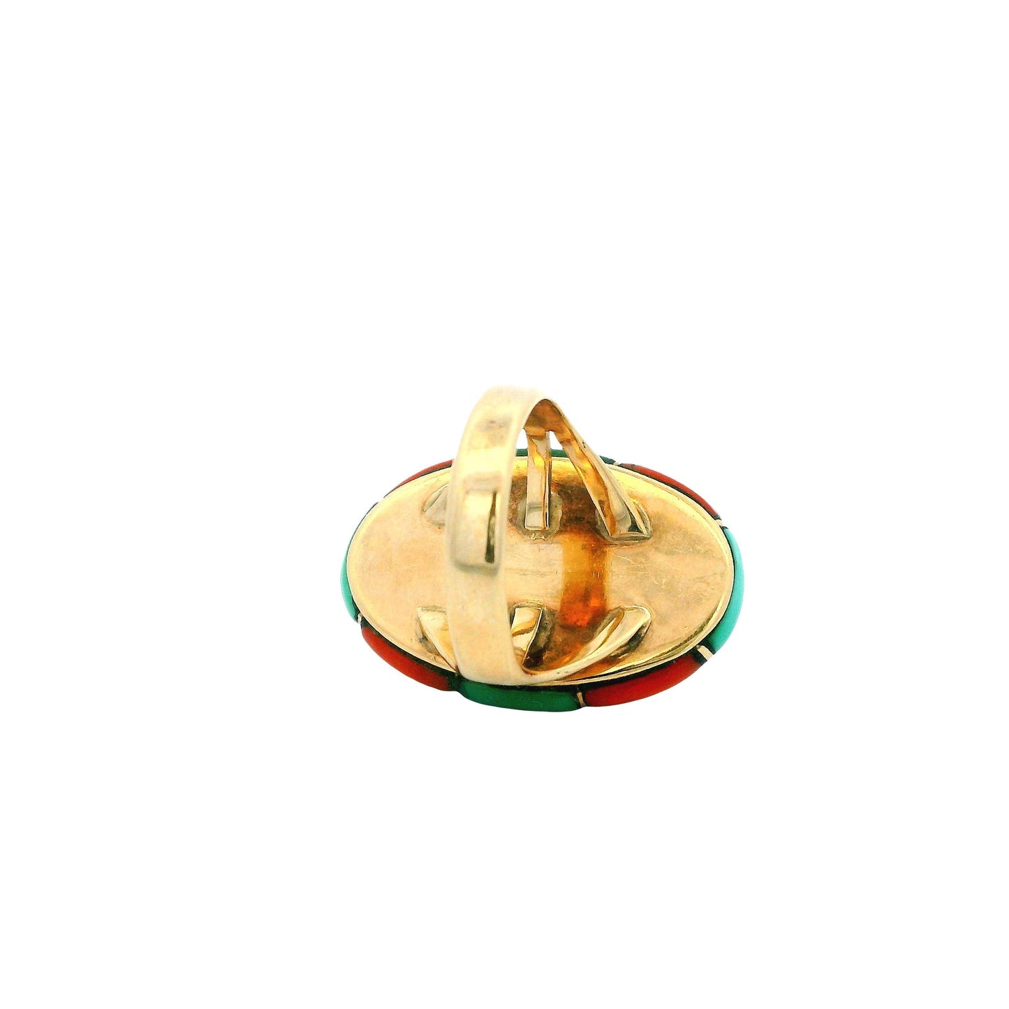 Elias 14k Yellow Gold Central Lapis Cabochon Indian Large Ring