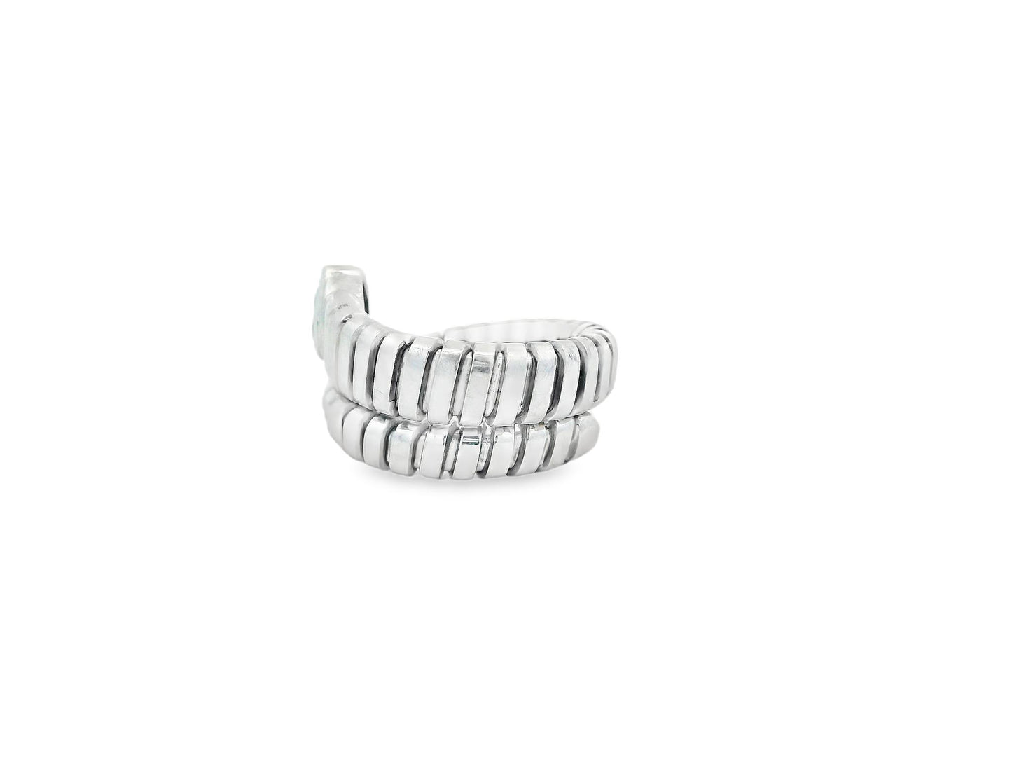 Bvlgari Serpenti 18K White Gold Pear Shaped Diamond Head Ring