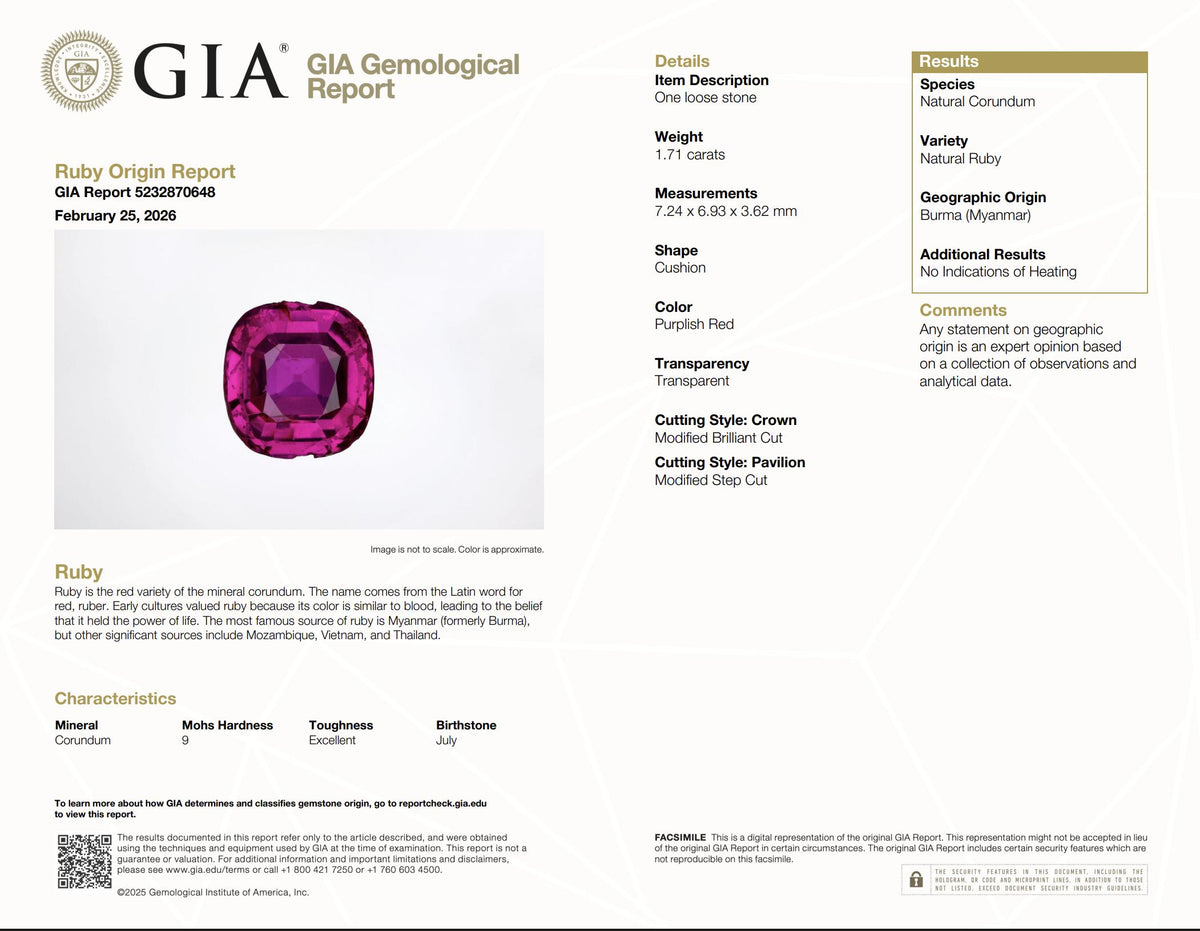 Art-Deco Platinum Burma Ruby Ring & Diamonds GIA Certified