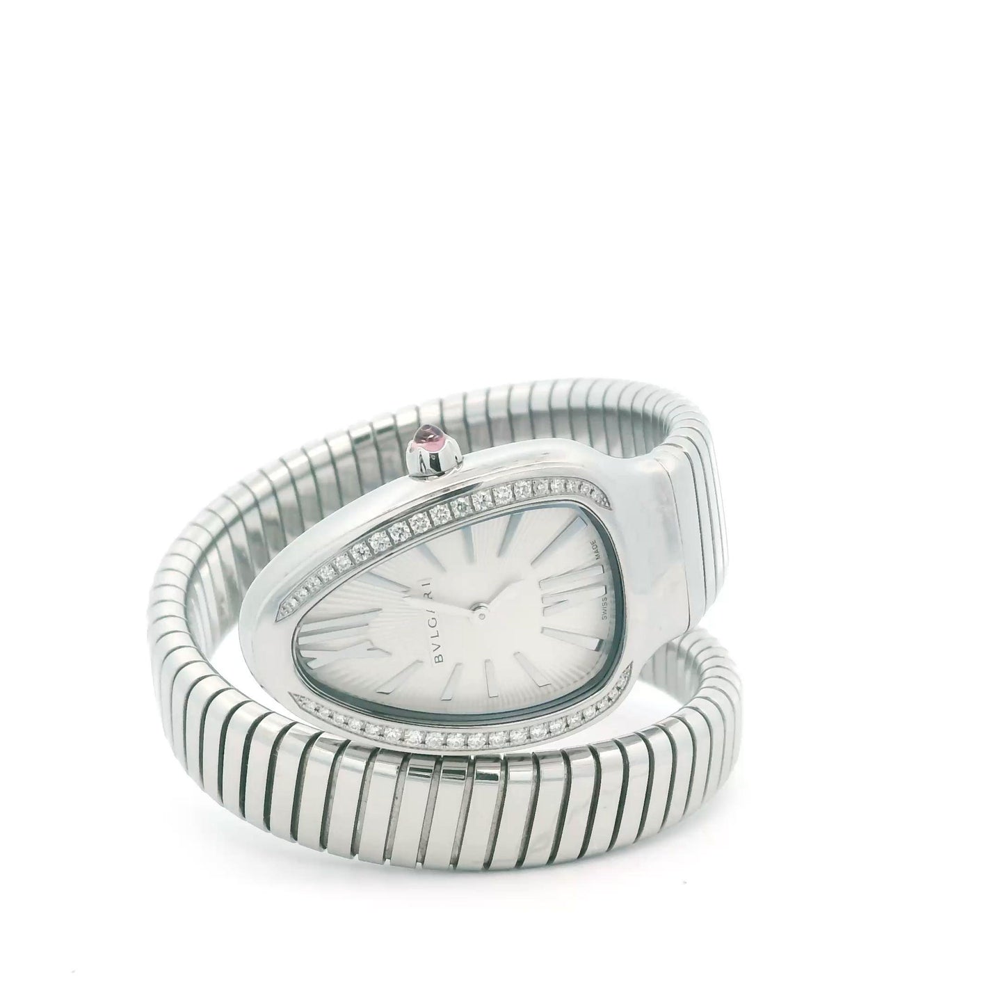 Bvlgari Serpenti SP35S Stainless Steel Diamond Bezel Ladies Watch