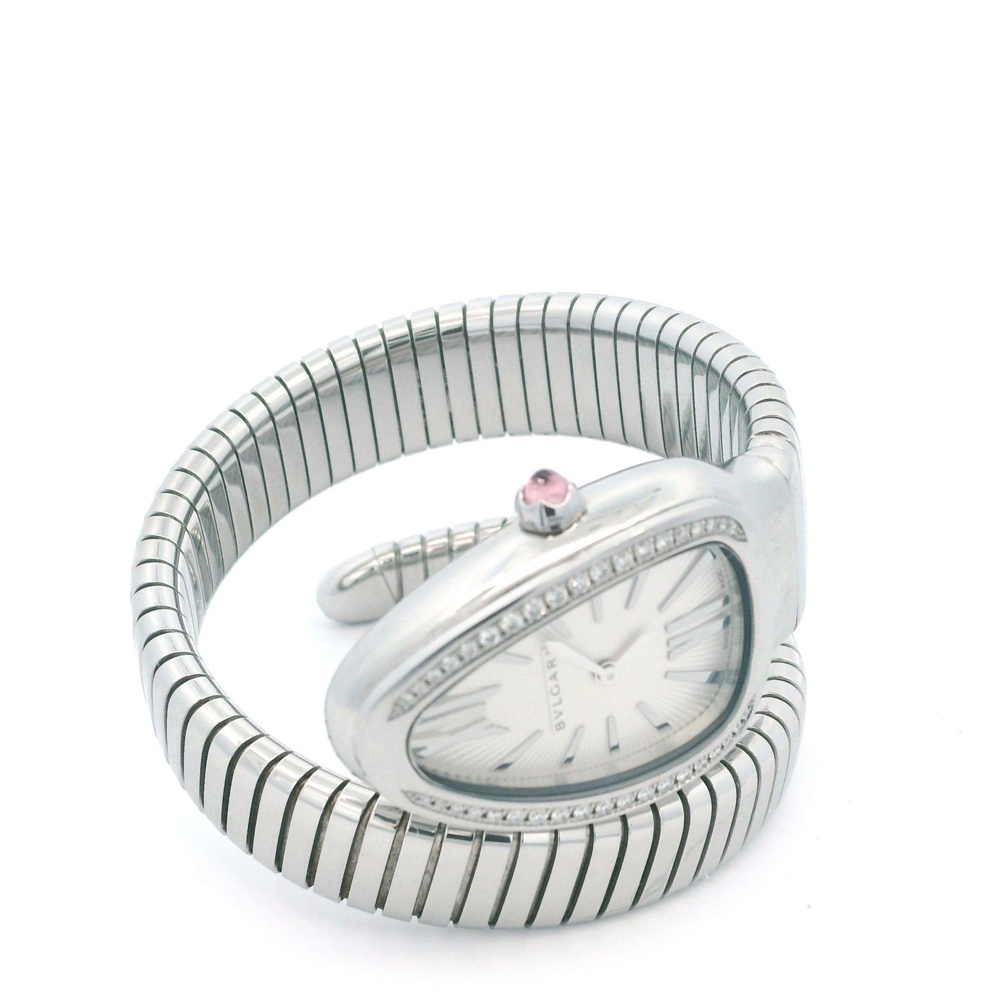 Bvlgari Serpenti SP35S Stainless Steel Diamond Bezel Ladies Watch