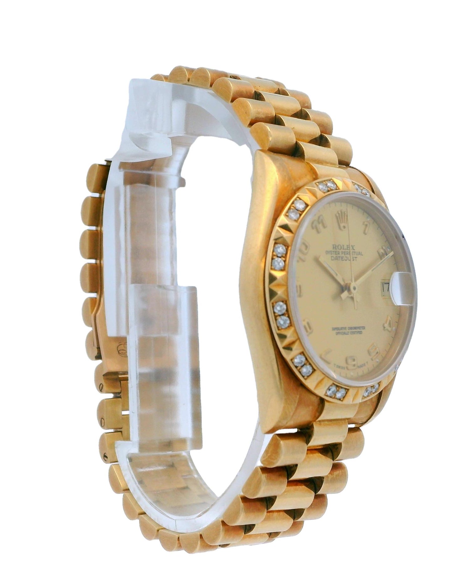 Rolex Datejust 68258 18K Yellow Gold Midsize Ladies Watch