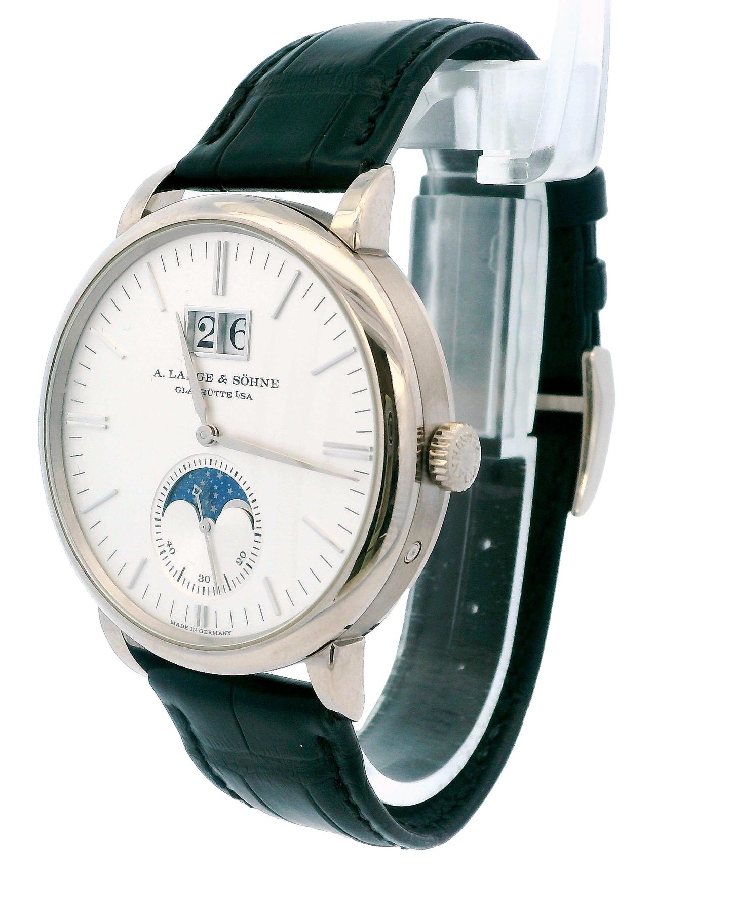 A. Lange & Söhne Saxonia Moonphase 18K White Gold Box & Papers