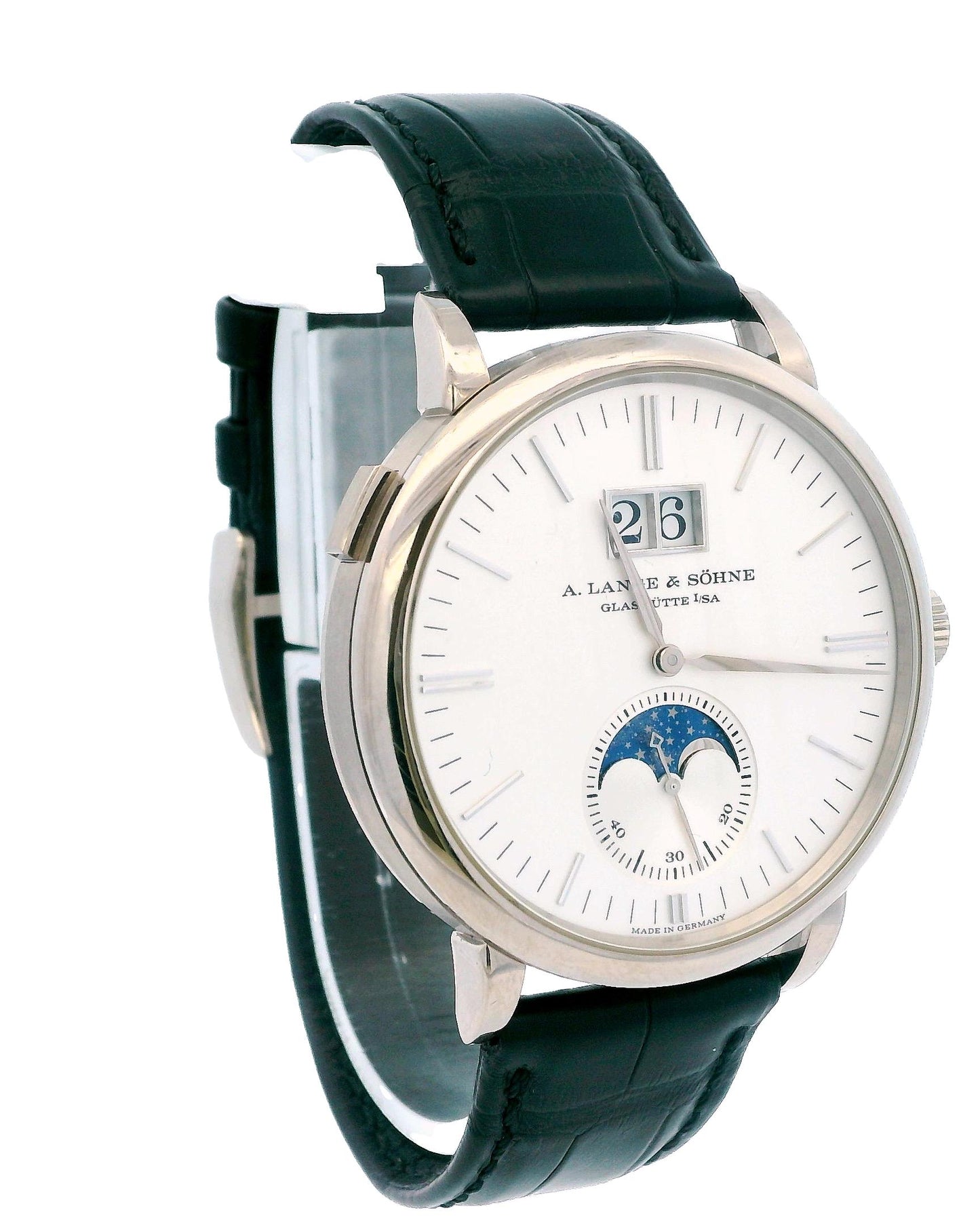 A. Lange & Söhne Saxonia Moonphase 18K White Gold Box & Papers