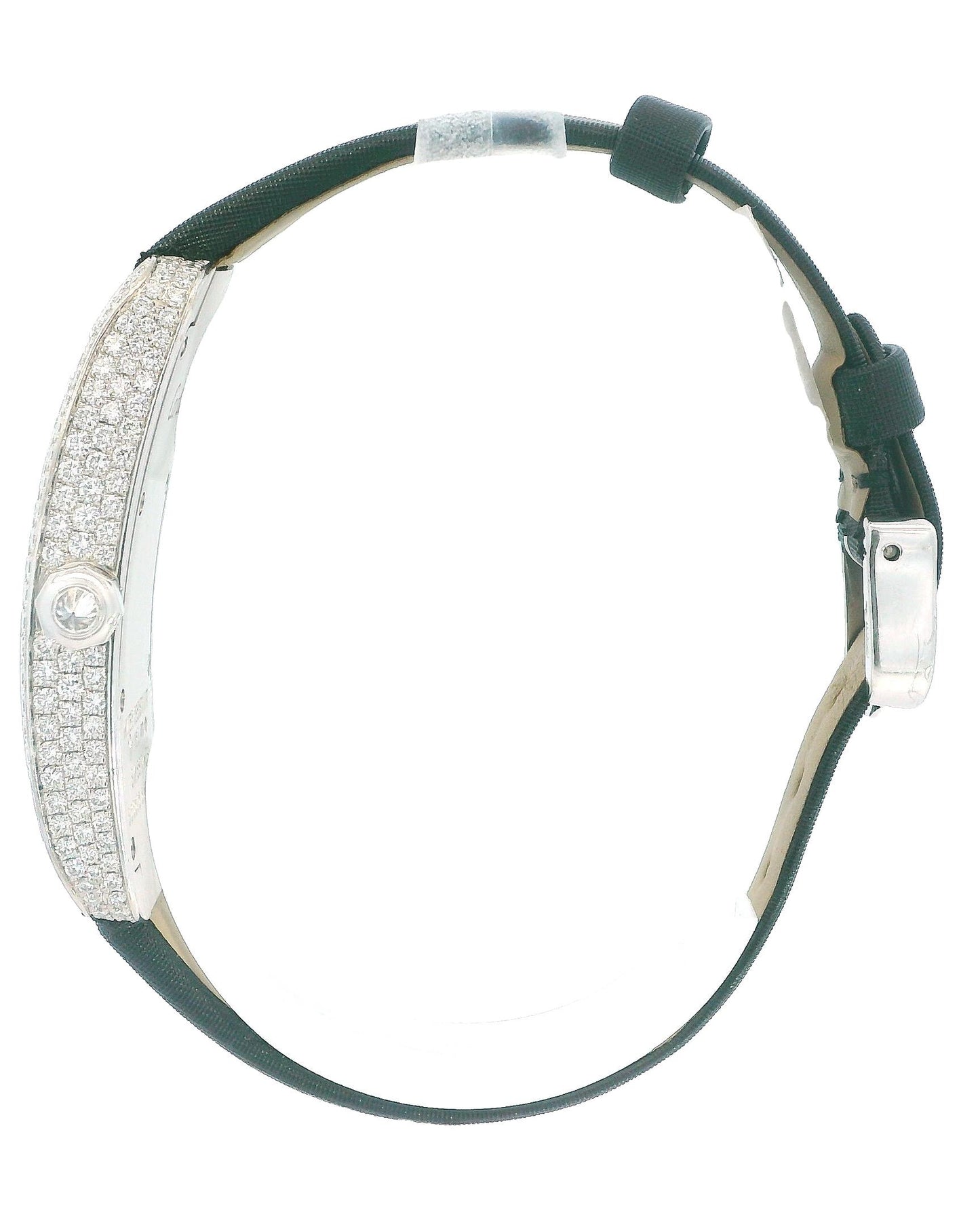 Cartier Tank-S 18K White Gold Pave Case & Buckle Box & Papares
