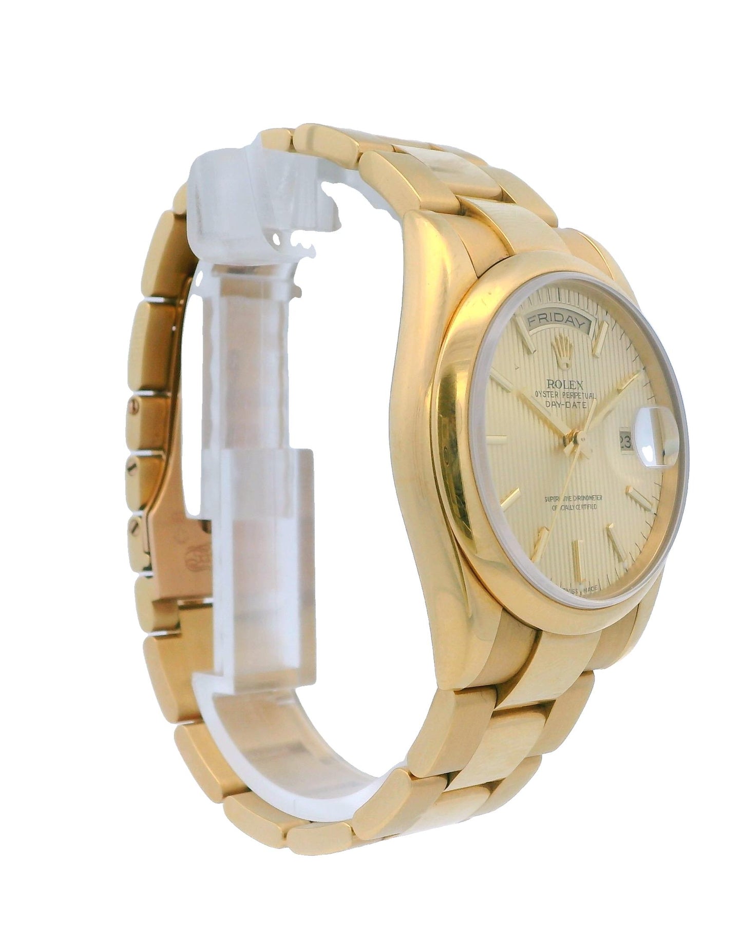 Rolex Day-Date 118208 18K Yellow Gold Linen Dial Full-Set
