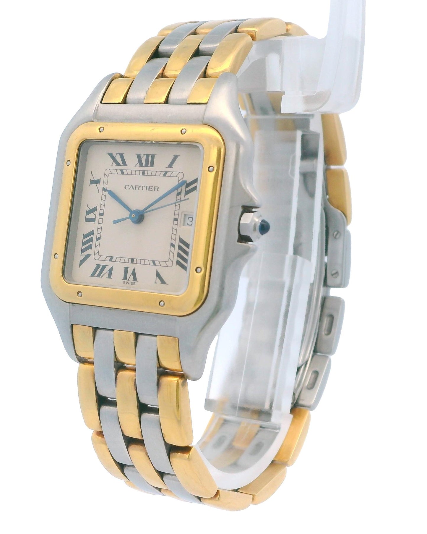 Cartier Panthere Three Row 18K Gold & Stainless Steel Large Watch